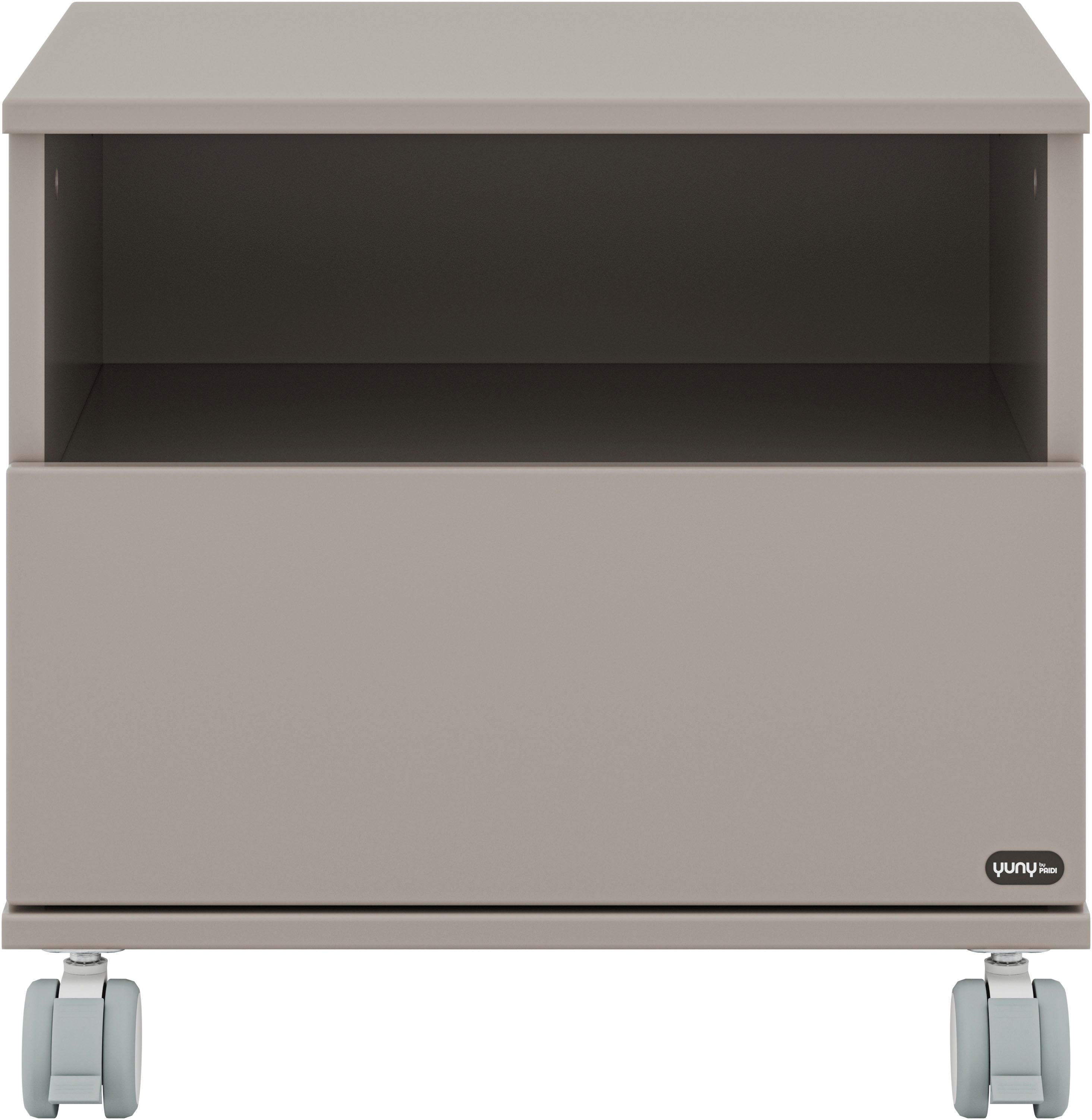 Thumbnail - YUNY by PAIDI Nachtkommode "BROTHER STU mit Ablagefach und Schublade" B/H/T ca. 48x45x40cm, Taupe, feststellbarer Rollco...