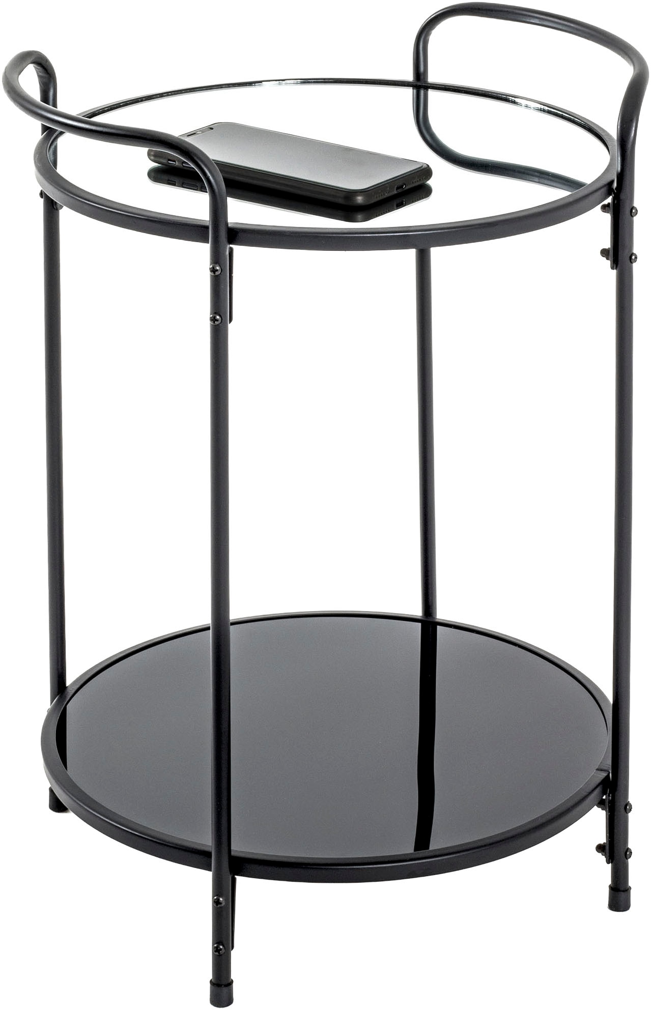 HAKU Beistelltisch »Sofatisch, Wohnzimmertisch« 1 Stk. tlg. rund - aus Metall Schwarz - Ø/H 37/50 cm
