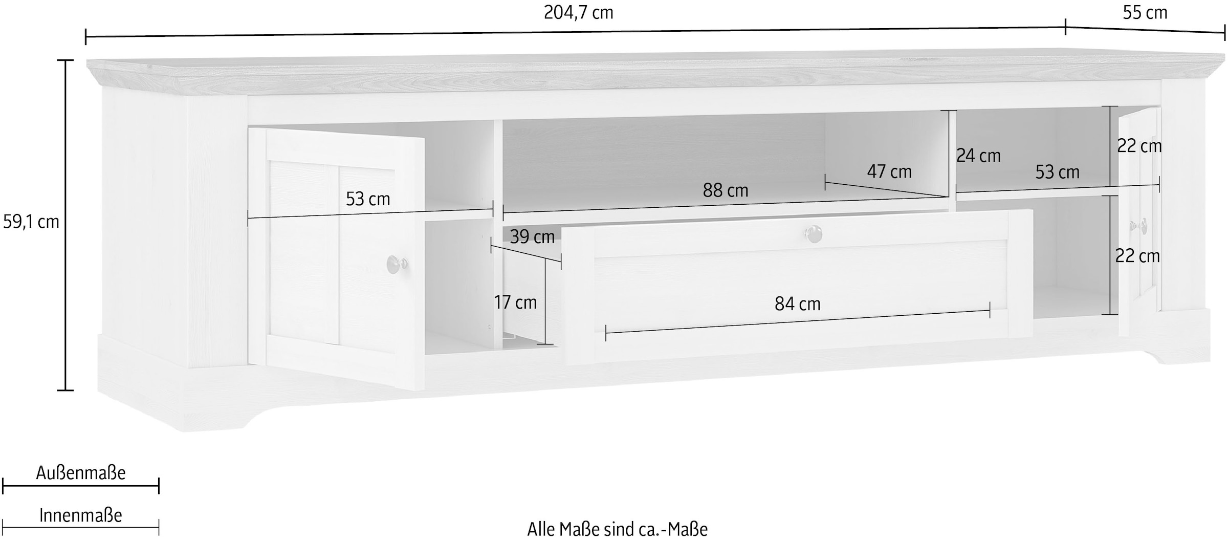FORTE TV-Board »Iloppa«, Breite ca. 204 cm