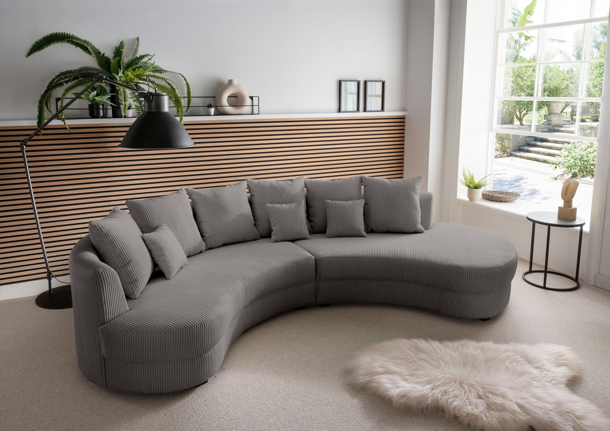 Home affaire Ecksofa "Lazio modern und bequem, schmale Armlehnen, tolle Detailverarbeitung" zwei verschiedene Fußfarben wählbar