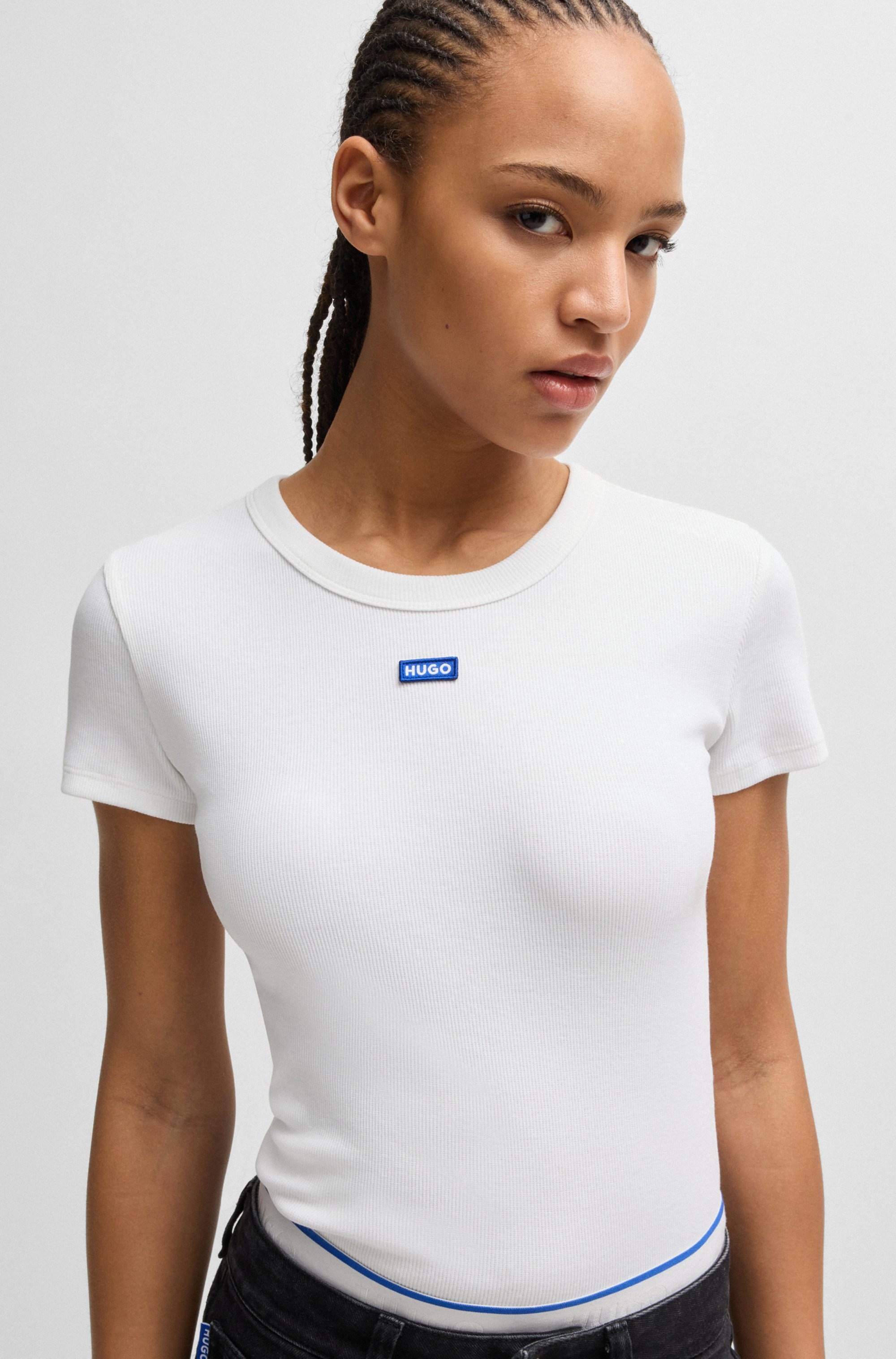 HUGO Blue T-Shirt »Easy Tee_B«, mit HUGO Aufnäher