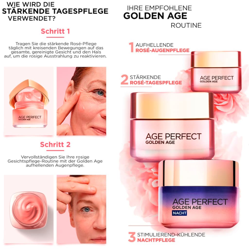 L'ORÉAL PARIS Gesichtspflege-Set »Age Perfect Golden Age Tag und Nacht«, (Set, 2 tlg.), mit Neo-Calcium