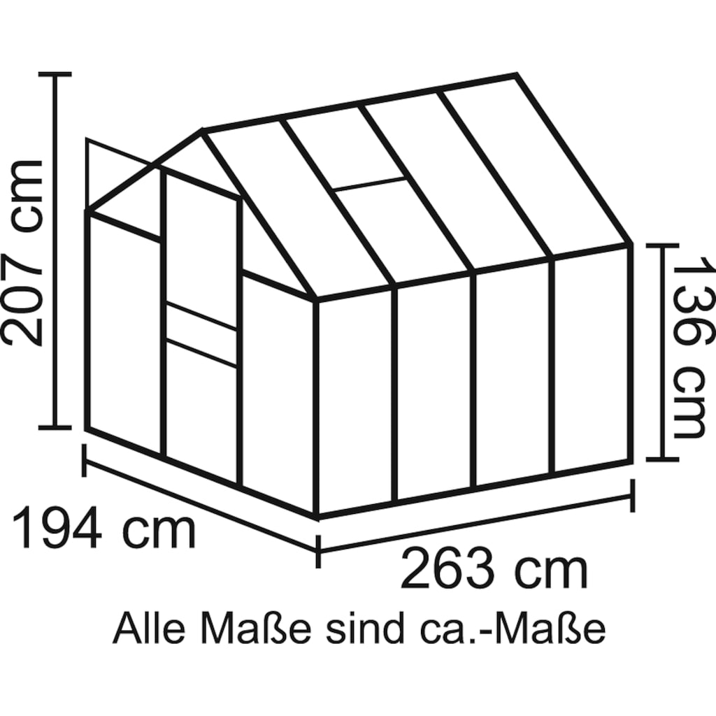 Vitavia Gewächshaus »Apollo 5000«, (Set, mit. Fundamentrahmen)