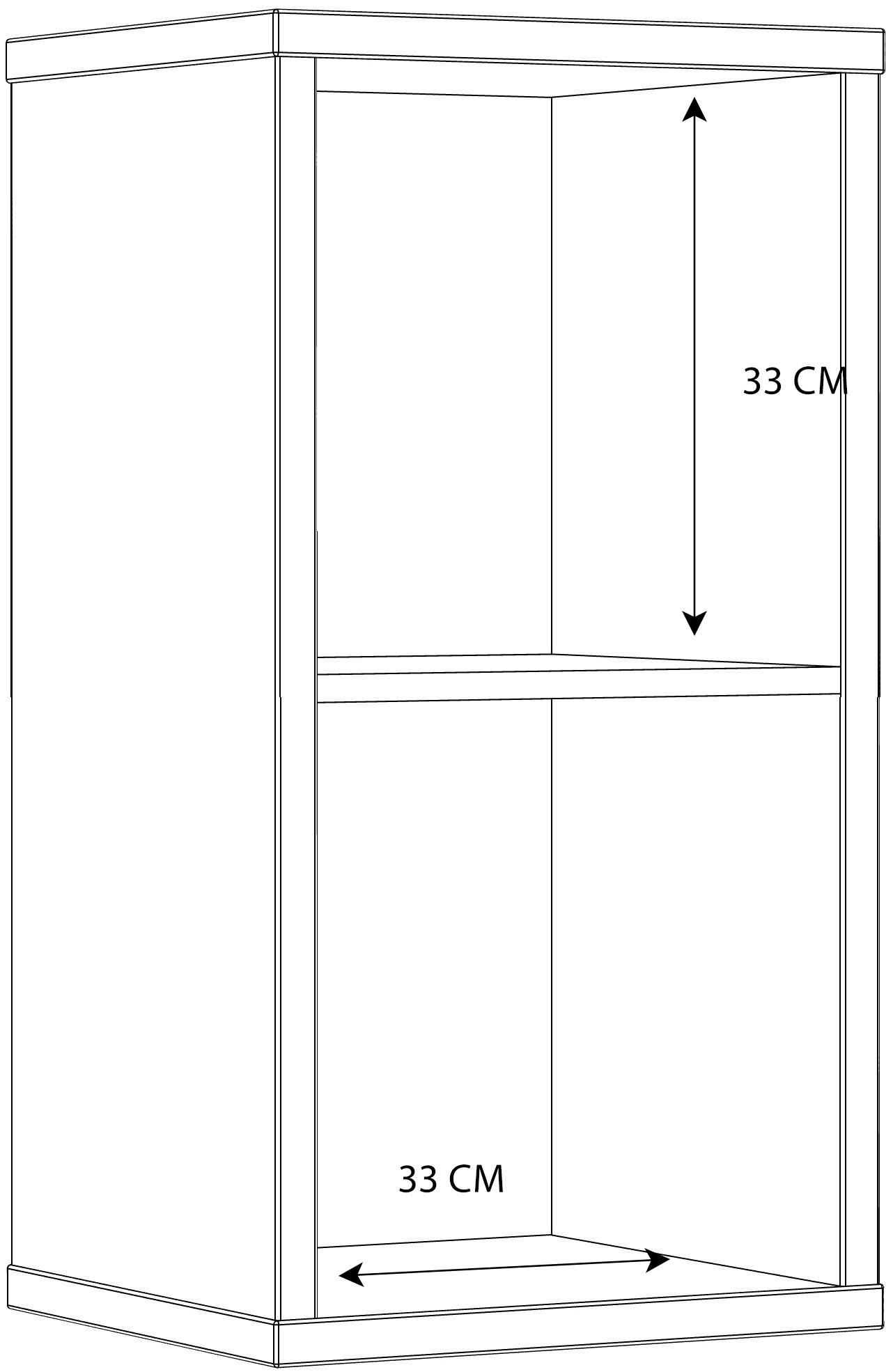 FORTE Standregal, Regal mit 2 Fächern, B/H/T 38,2x72,9x32,9 cm, langlebige Beschichtung