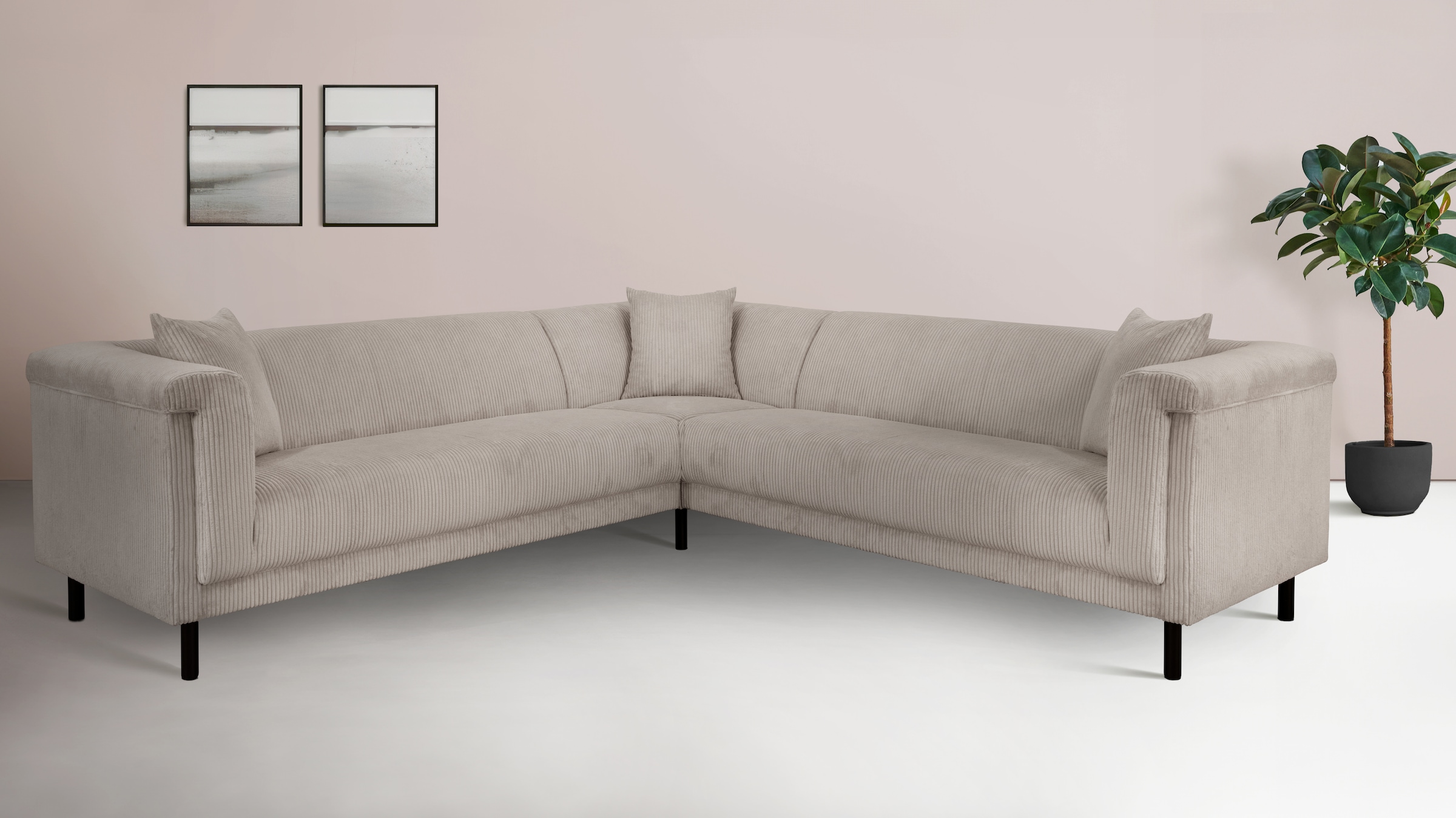 Ecksofa »AGNIA L-Form  B/T/H: 244/244/71 cm«, incl. Zierkissen, gleichschenklig, auch...