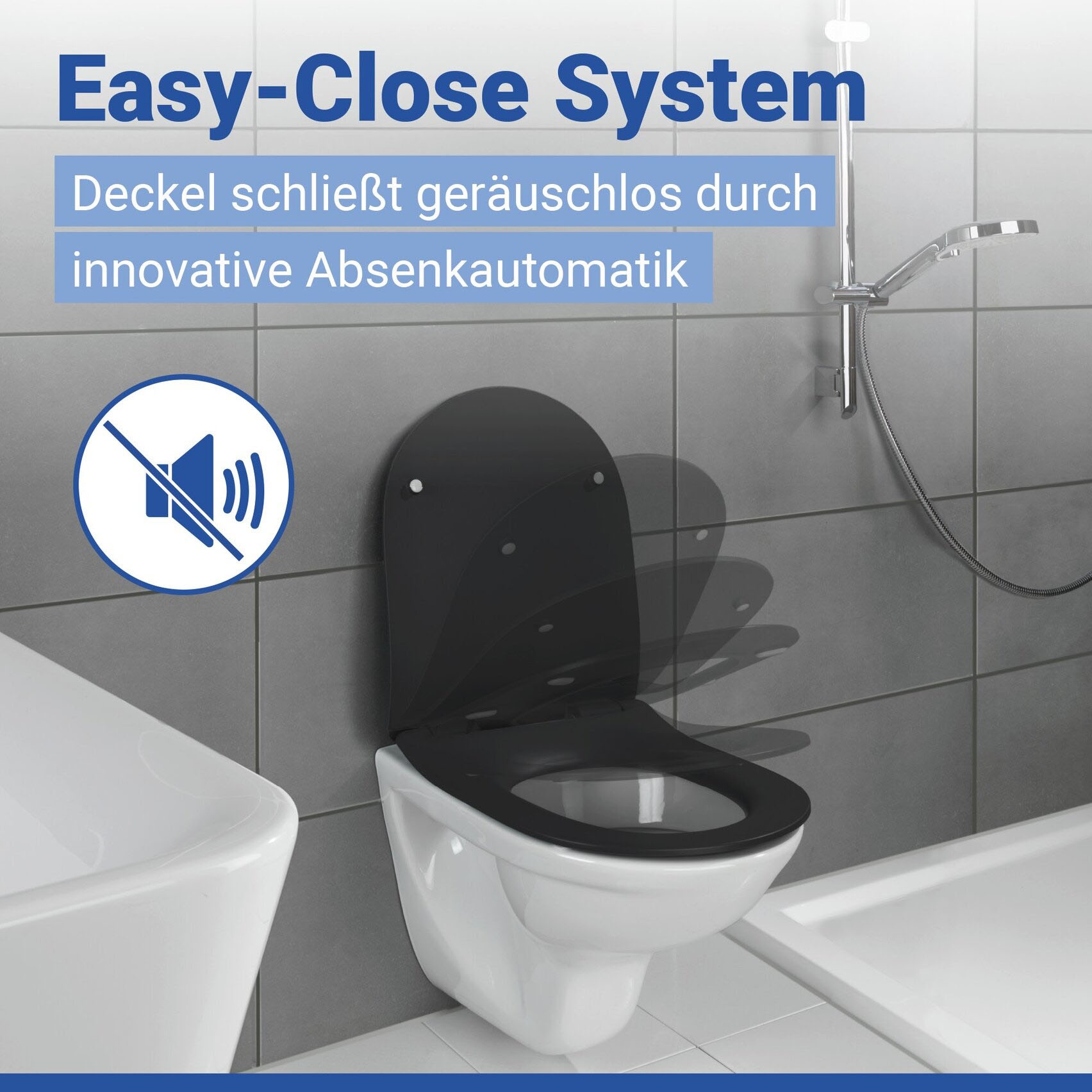 WENKO WC-Sitz »Sedilo matt Schwarz« 1 Stk. tlg. aus Duroplast, mit Absenkautomatik
