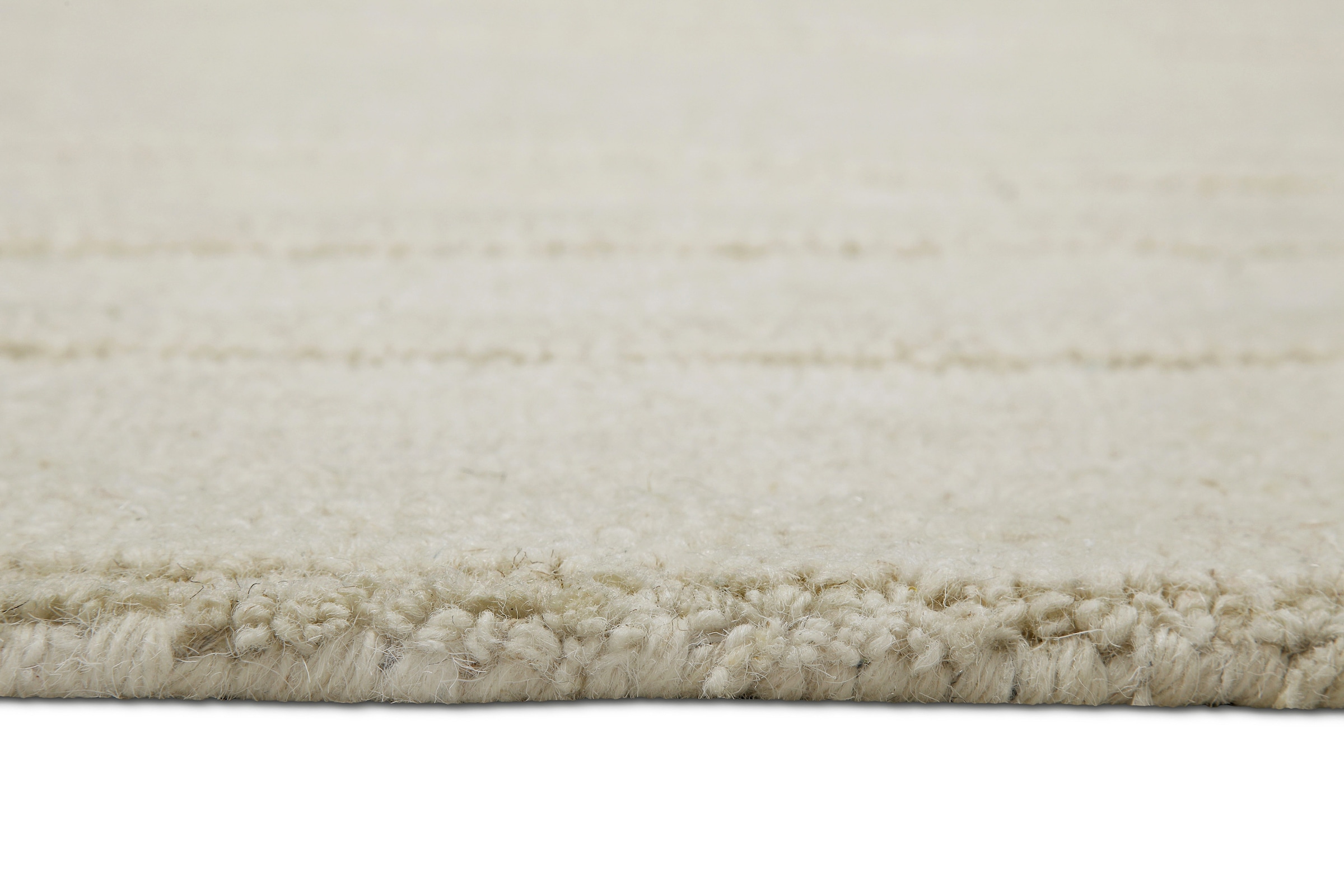 Wecon home Wollteppich »Hamptons TWENTY«, rund, 15 mm Höhe, Schurwolle, Kurzflor, Wohn- & Schlafzimmer, elegant, Streifen-Muster
