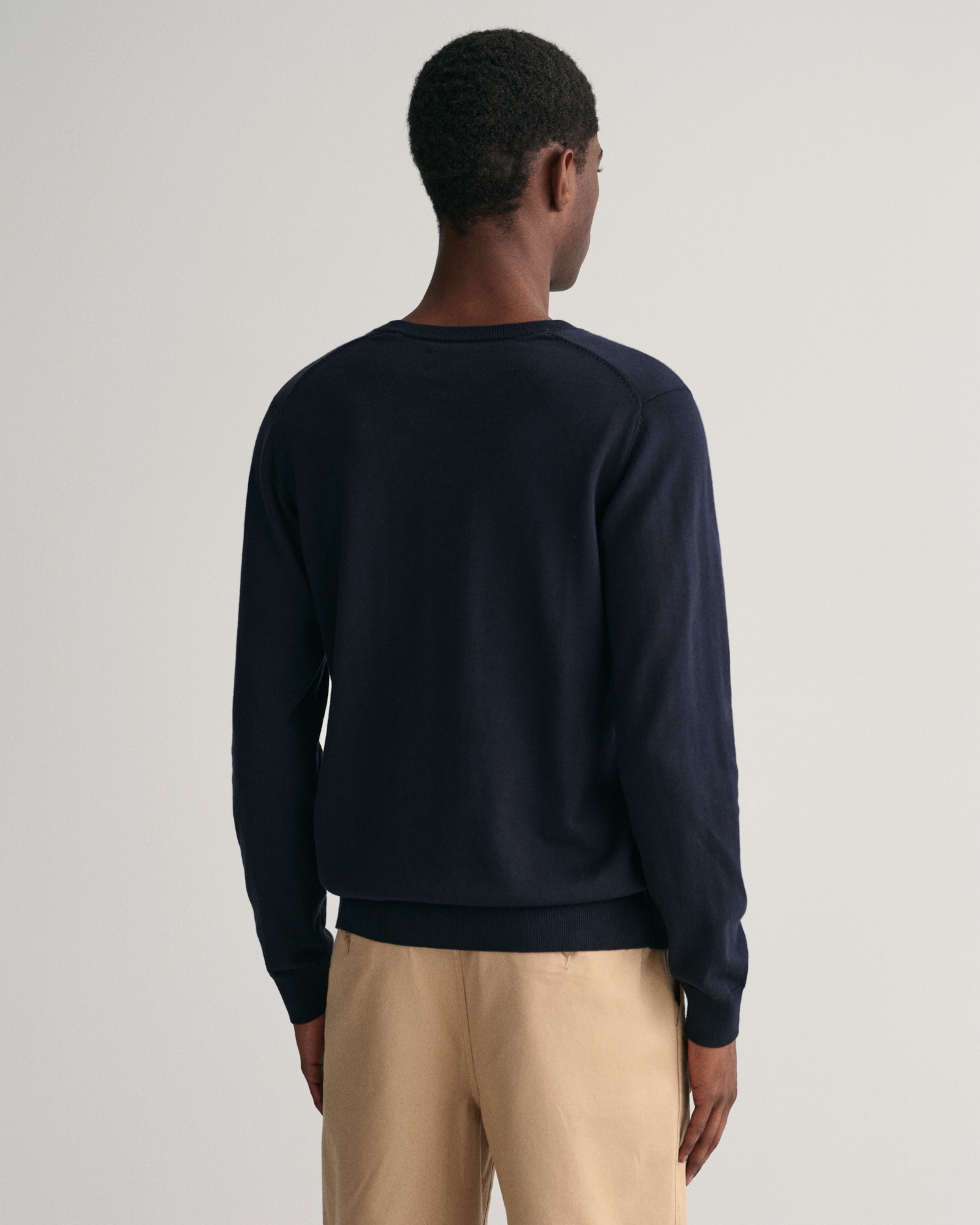 Gant V-Ausschnitt-Pullover »Classic Cotton V-Neck« Premium Strickjersey aus weicher 100% Baumwolle, Übergangspullover