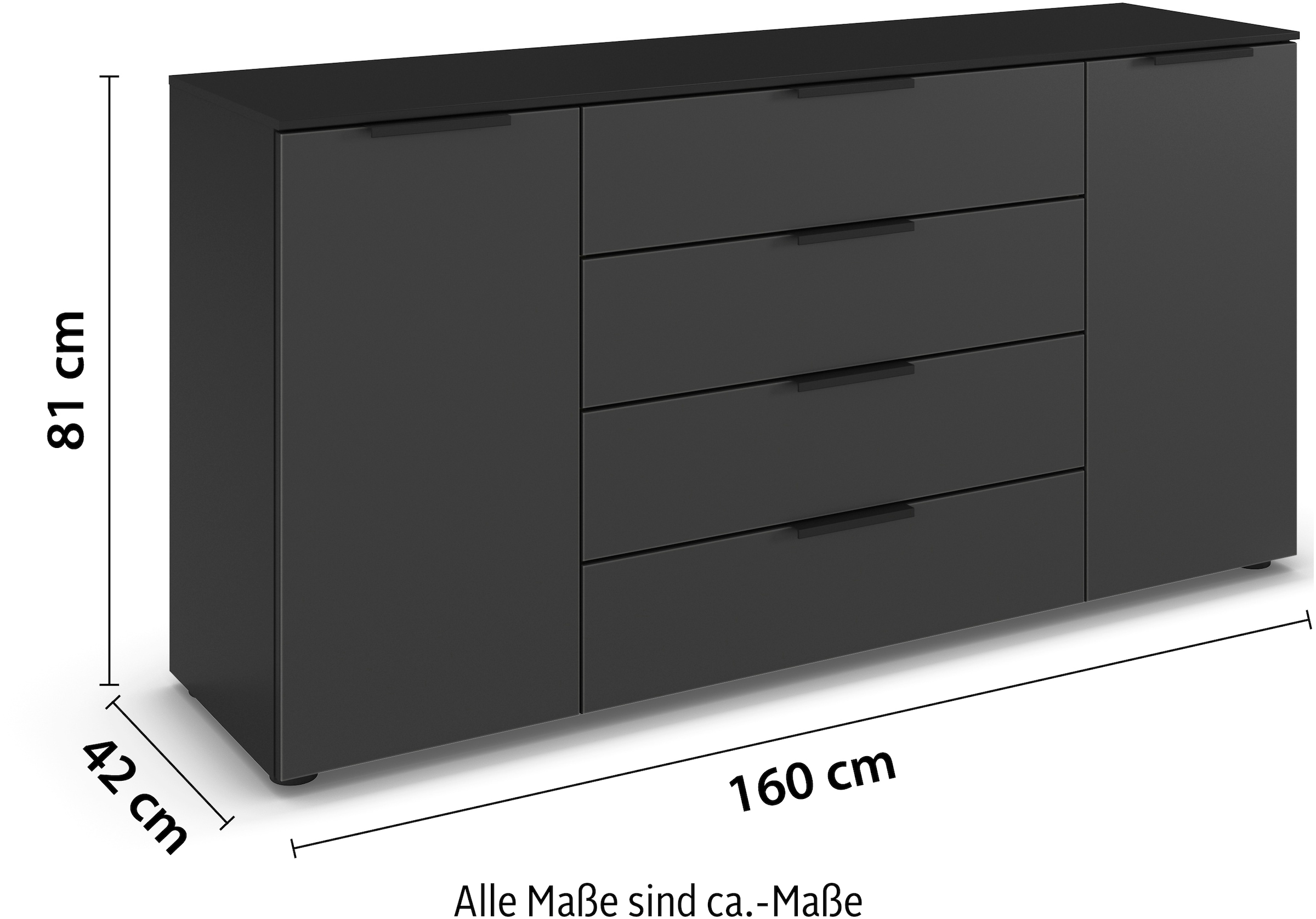 LeGer Home by Lena Gercke Kommode »Serina«, mit 4 Schubkästen und 2 Türen sowie Metallgriffen MADE IN GERMANY