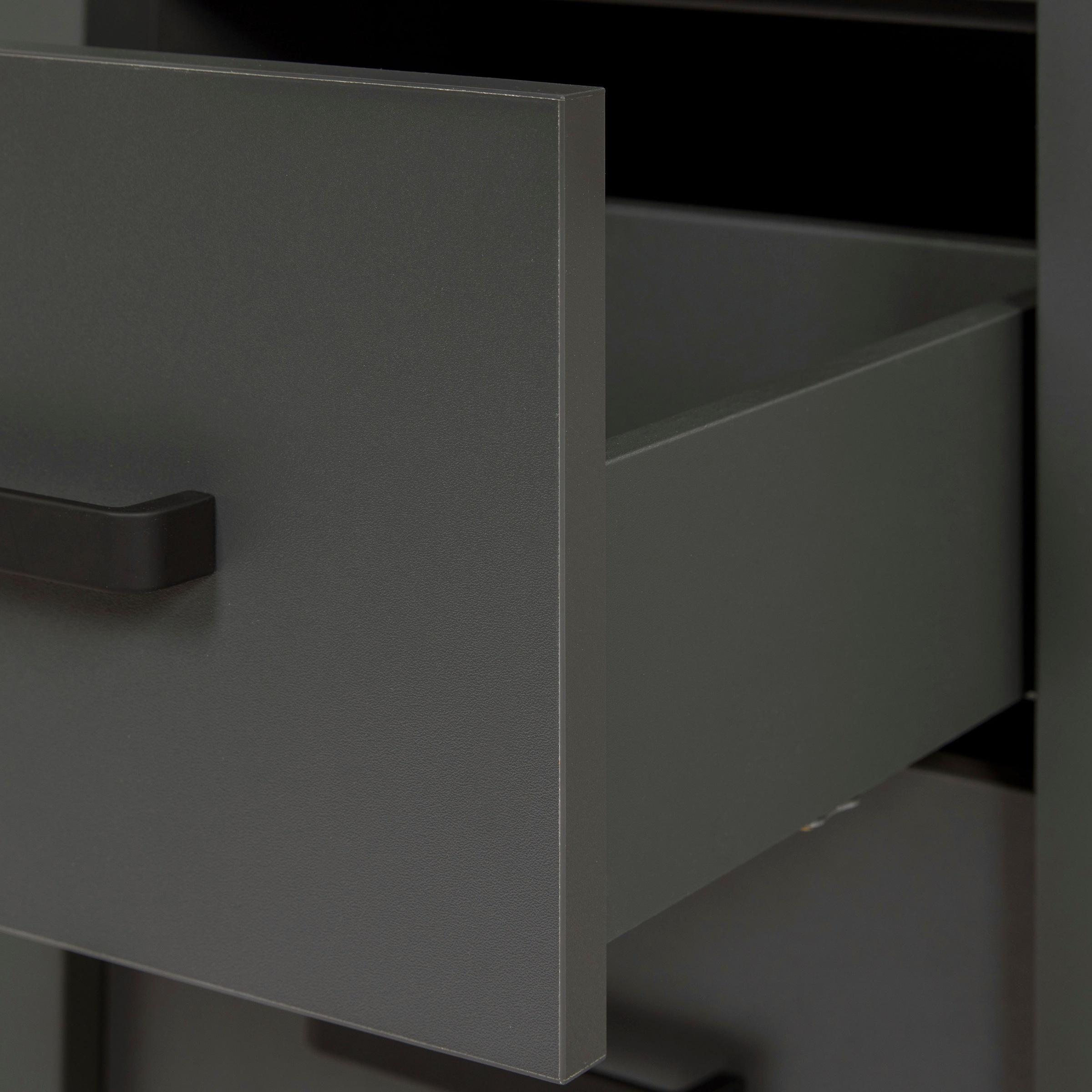 Inter Link Highboard »Carbona, Badschrank, Anthrazit/Artisan Eiche Nachbildung, Platzsparend« 1 Stk. tlg. Midischrank mit 4 Schubladen, 42 x 40 x 94 cm, Skandi Look
