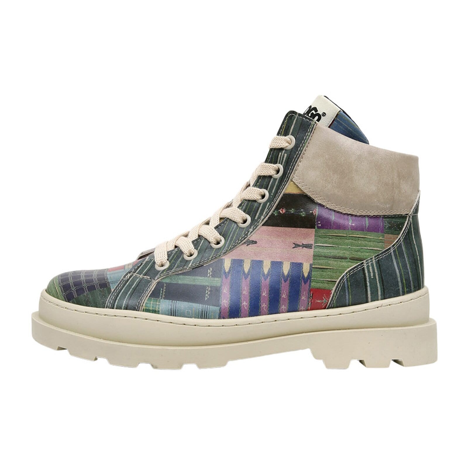DOGO "Adriana Woodblock Patchwork Damen Stiefeletten" Handgefertigt