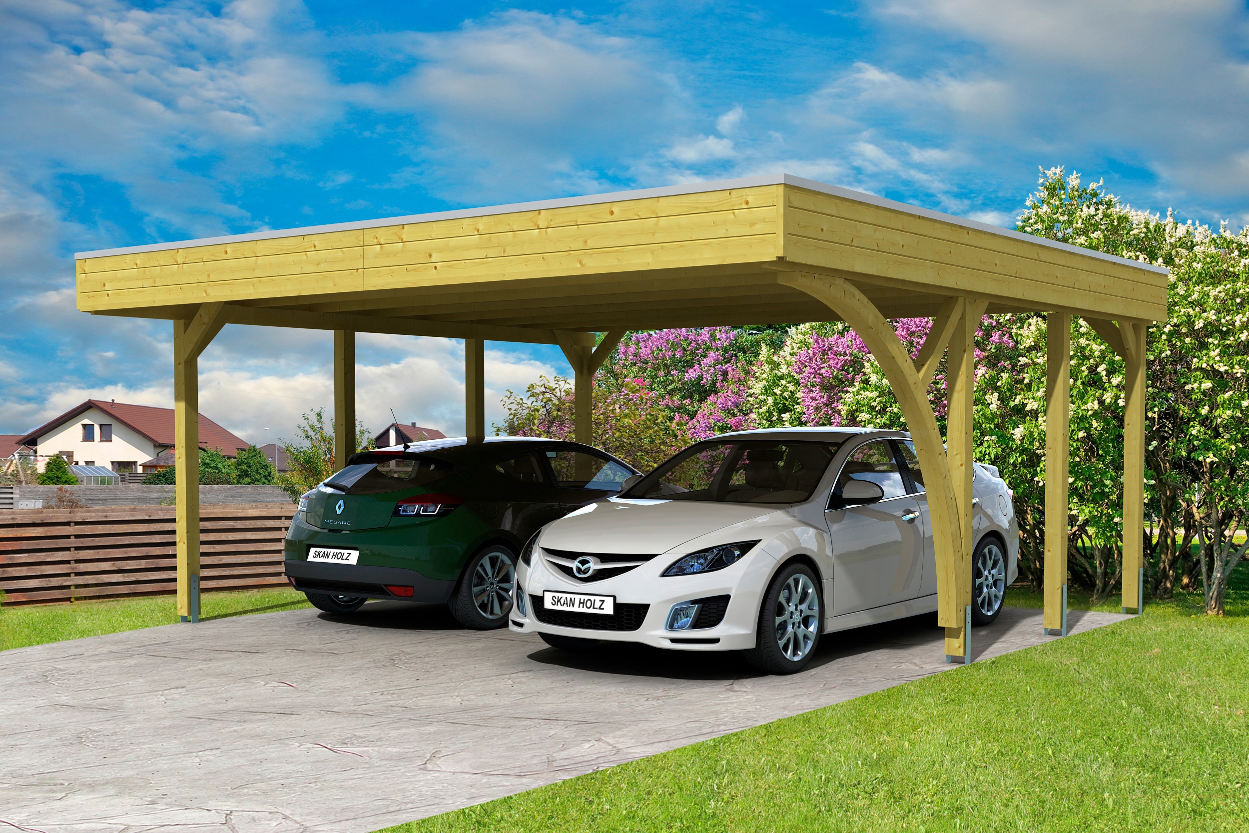 Skanholz Doppelcarport "Friesland 7" Massivholz 514 cm braun