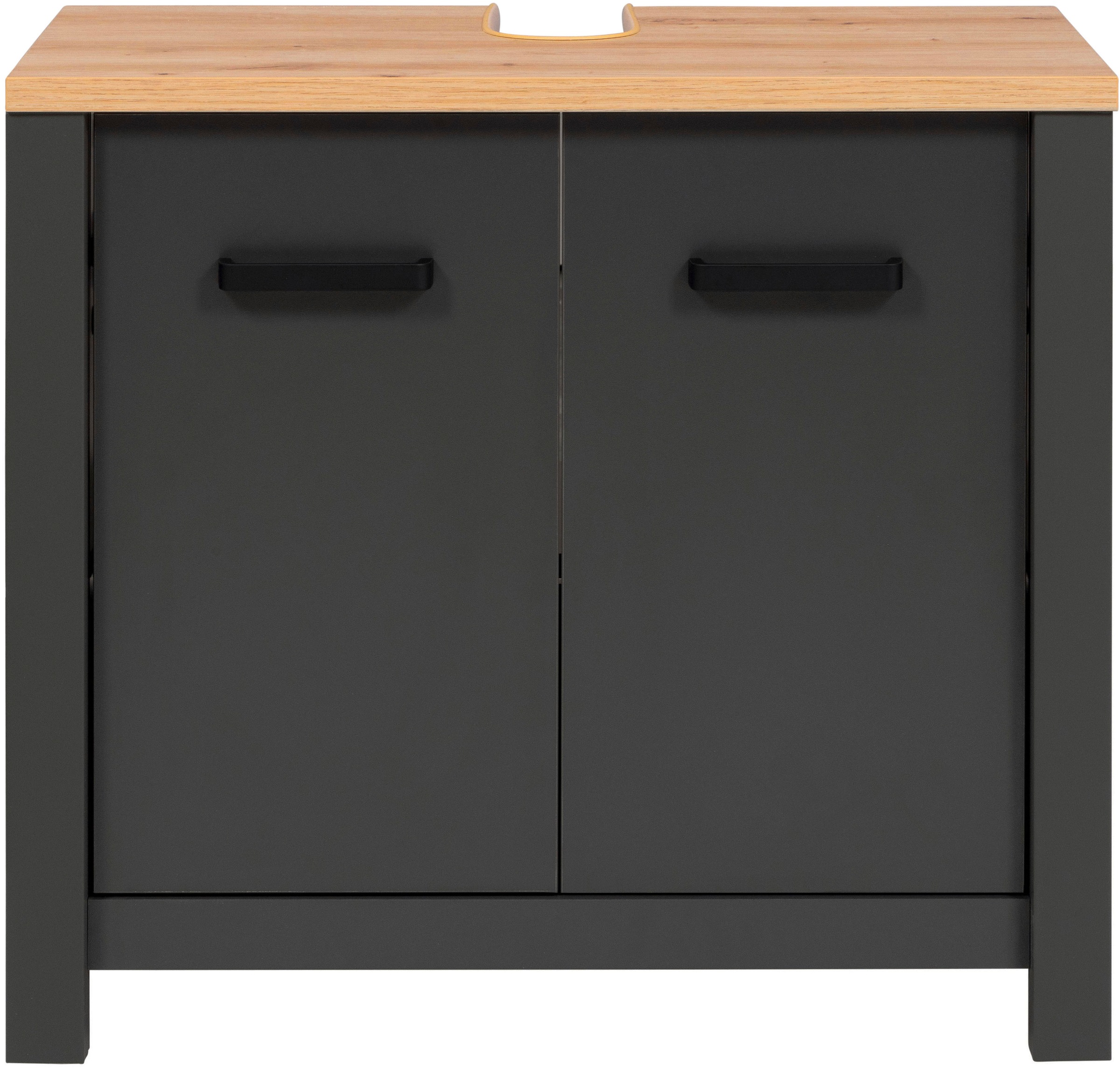 Inter Link Waschbeckenunterschrank »Carbona, Badmöbel, Siphon Ausschnitt, Wasserabweisend, 70 x 40 x 63 cm« 1 Stk. tlg. Unterschrank mit Softclose, verstellbarer Einlegeboden & Füße