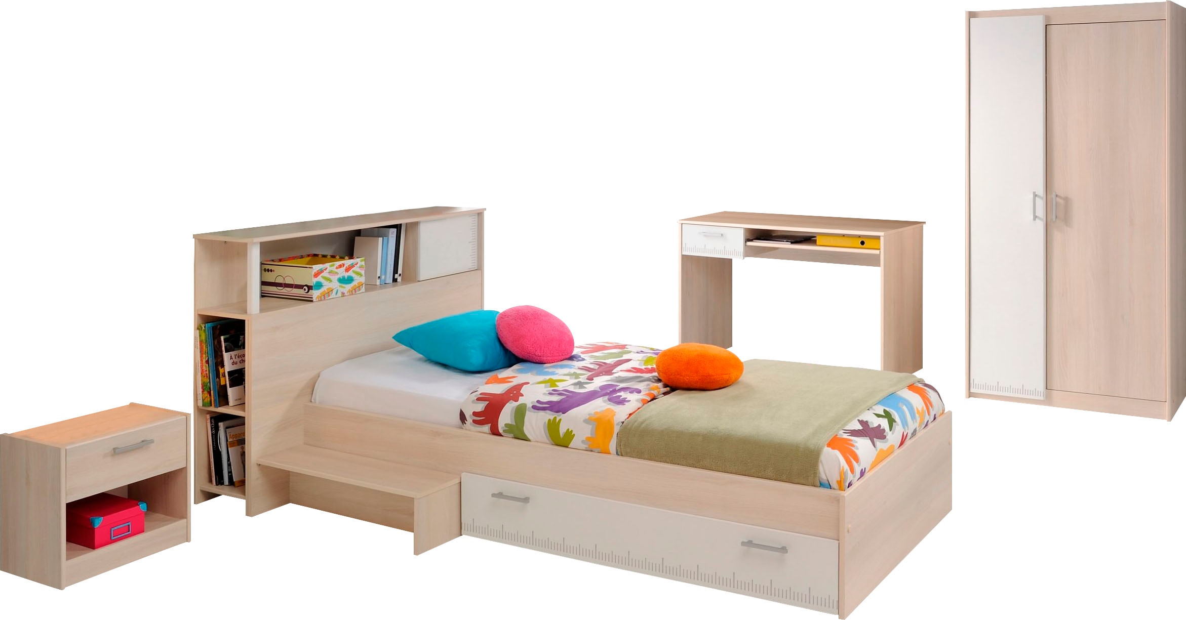 Parisot Jugendzimmer-Set "Charly" Set, Schrank, Bett, Regal, Nachttisch, Sc günstig online kaufen