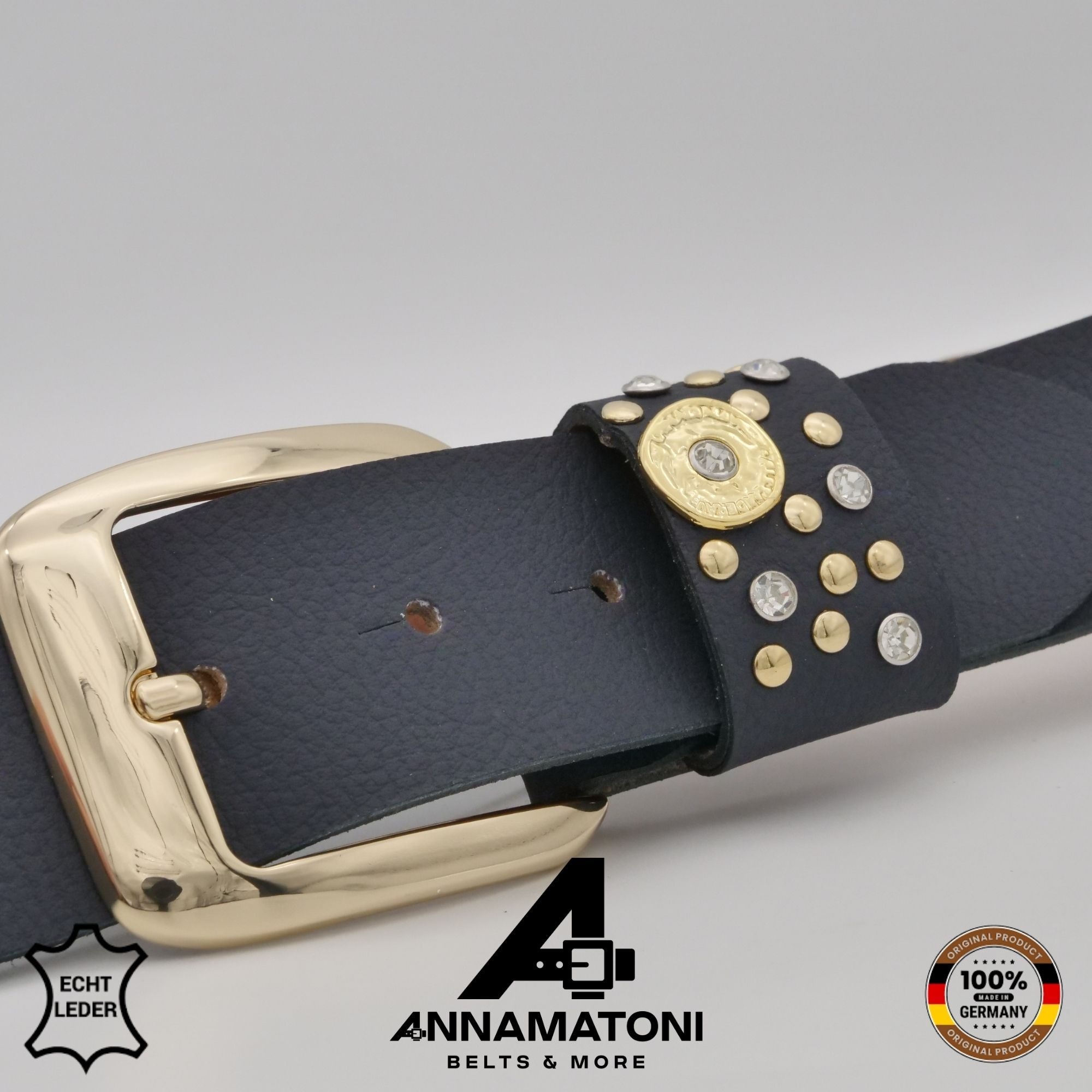 AnnaMatoni Ledergürtel »AnnaMatoni AnnaMatoni Damen Ledergürtel mit goldfarbener«