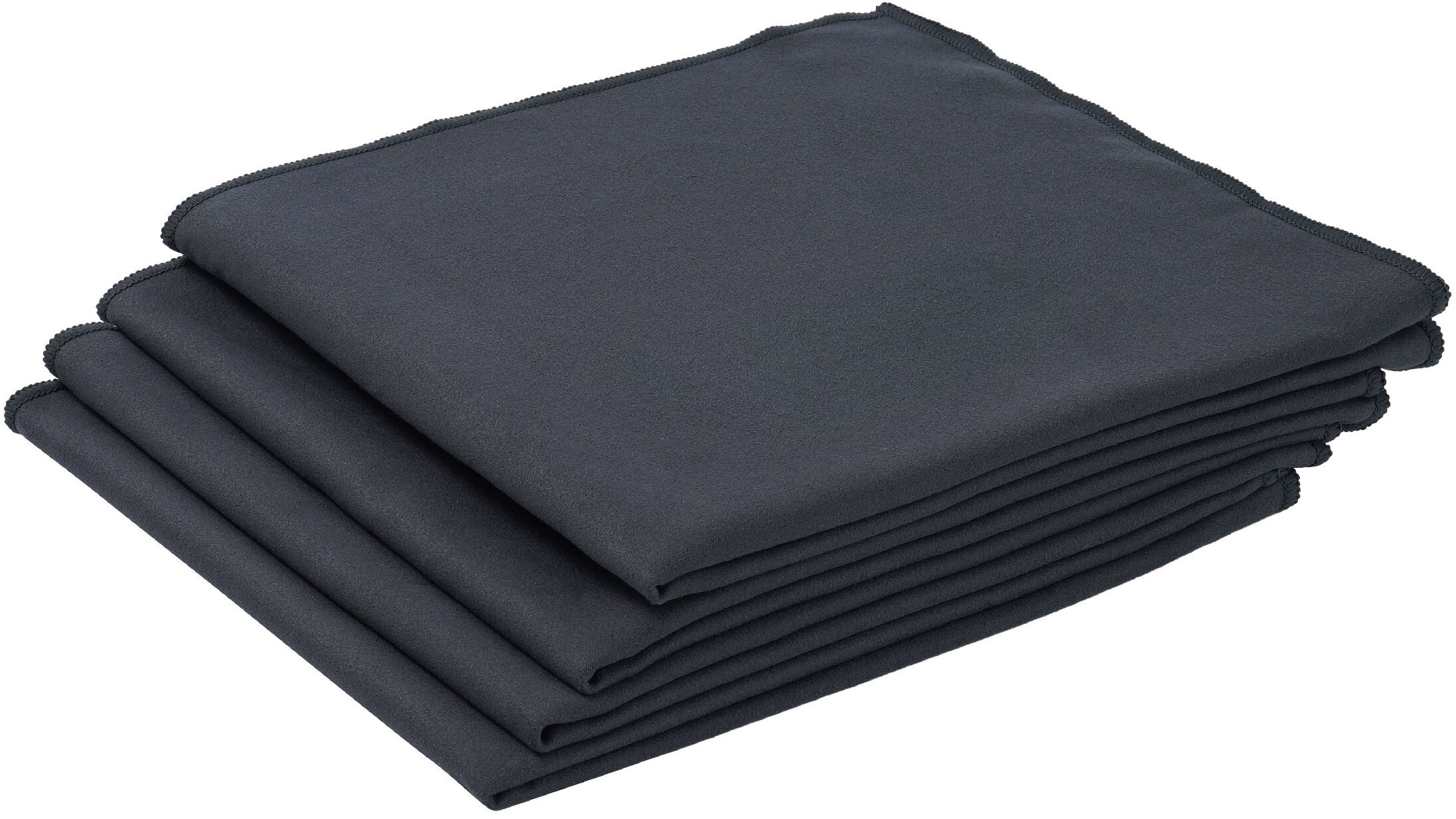 OTTO home Sporthandtuch »Leoa, Serie, 4 Handtücher«, (4 St., 4er Set 70/140), sehr leicht, kompakt, schnelltrocknend, Mikrofaser mit Kontrastnaht