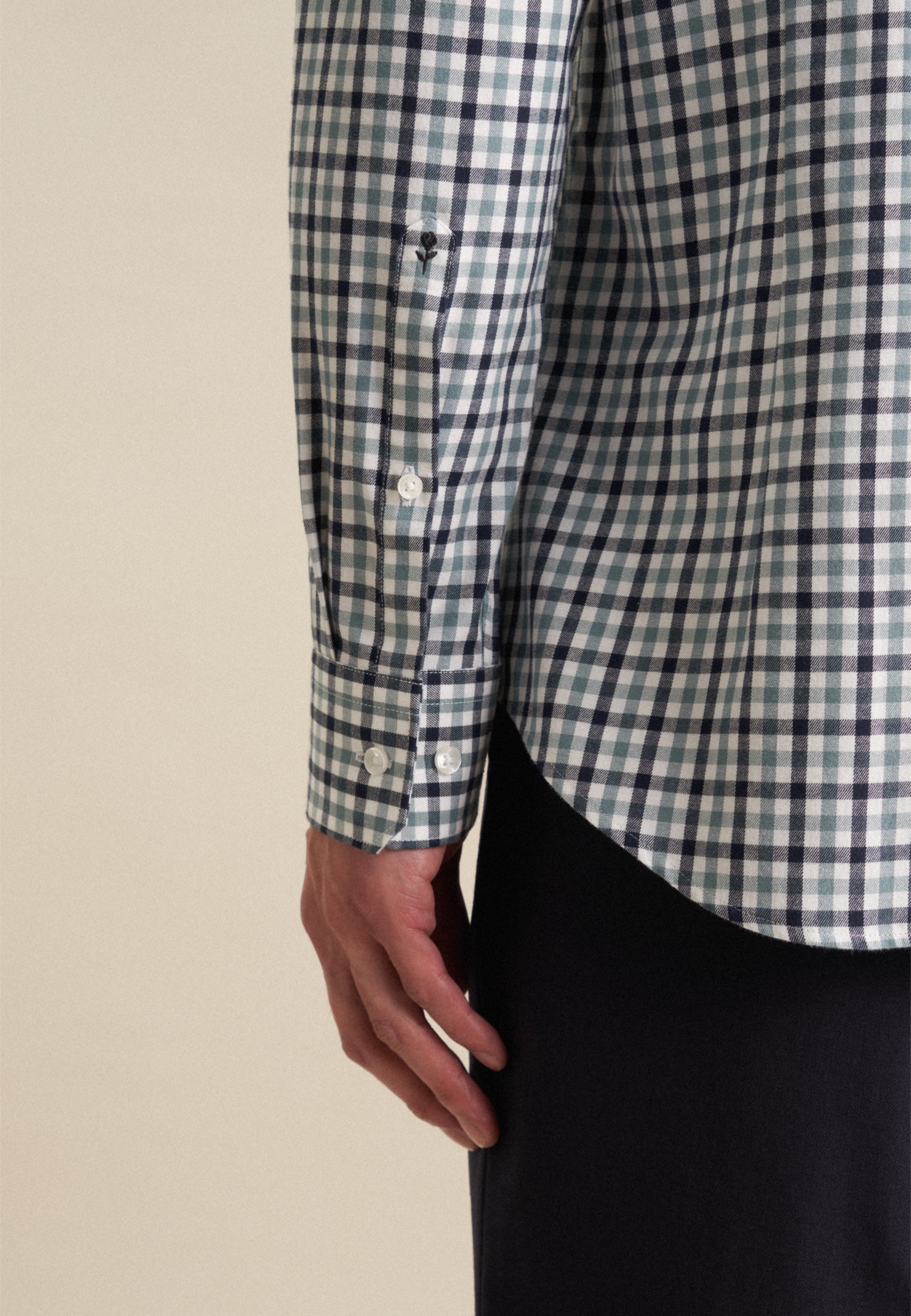 seidensticker Flanellhemd »Shaped«, Shaped Langarm Button-Down-Kragen Karo
