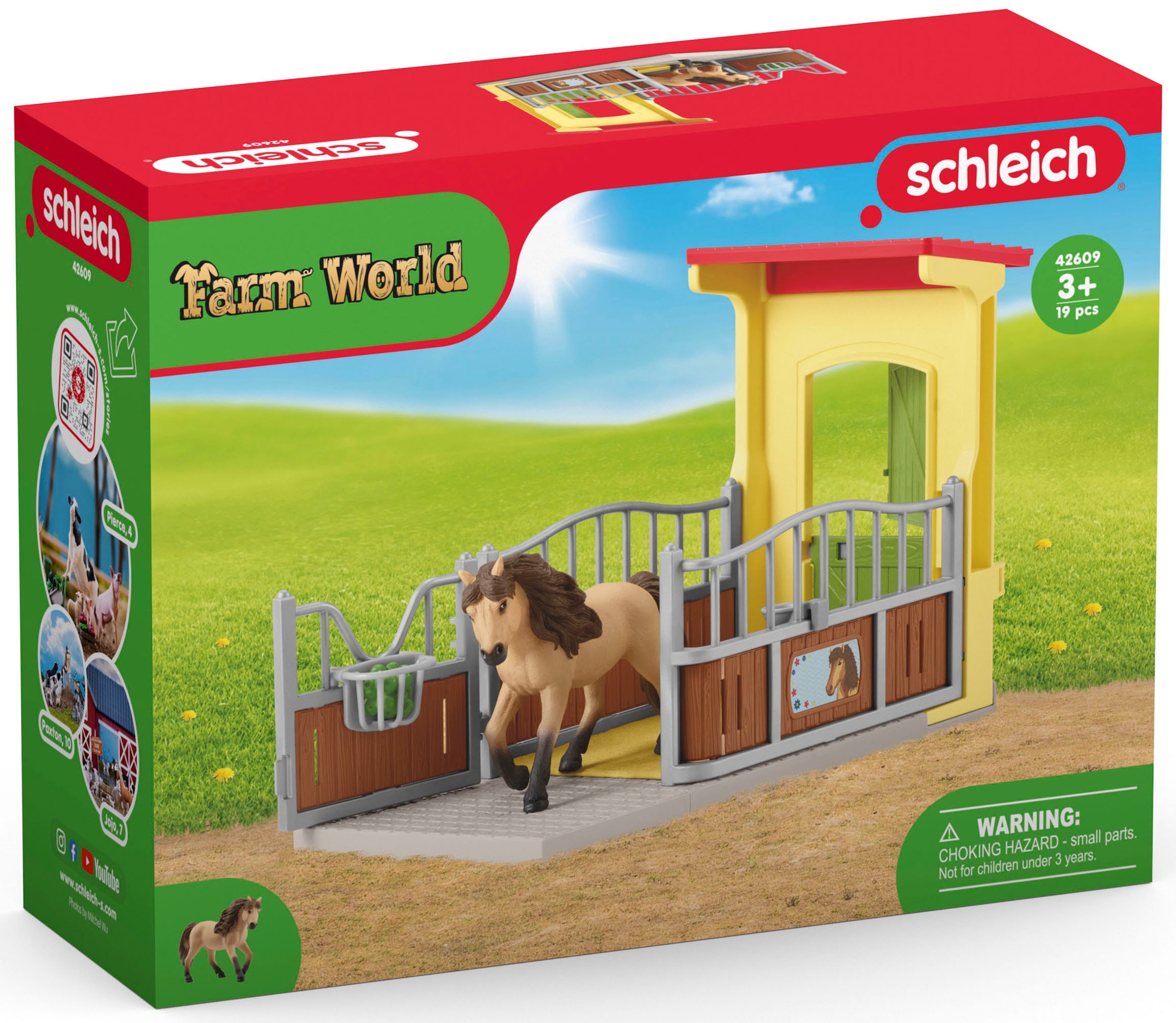 Schleich® Spielwelt »FARM WORLD, Ponybox mit Islandpferd Hengst (42609)«