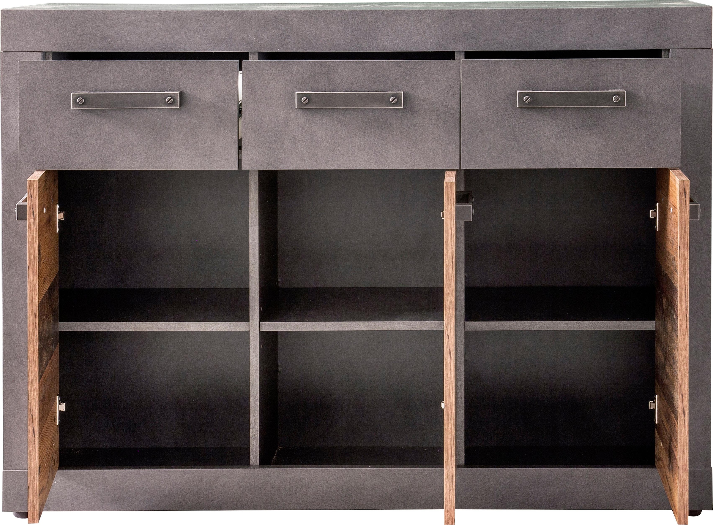 INOSIGN Kommode »Ilana«, Mehrzweckschrank im modernen Industrial Style - Mit 3 Schubladen