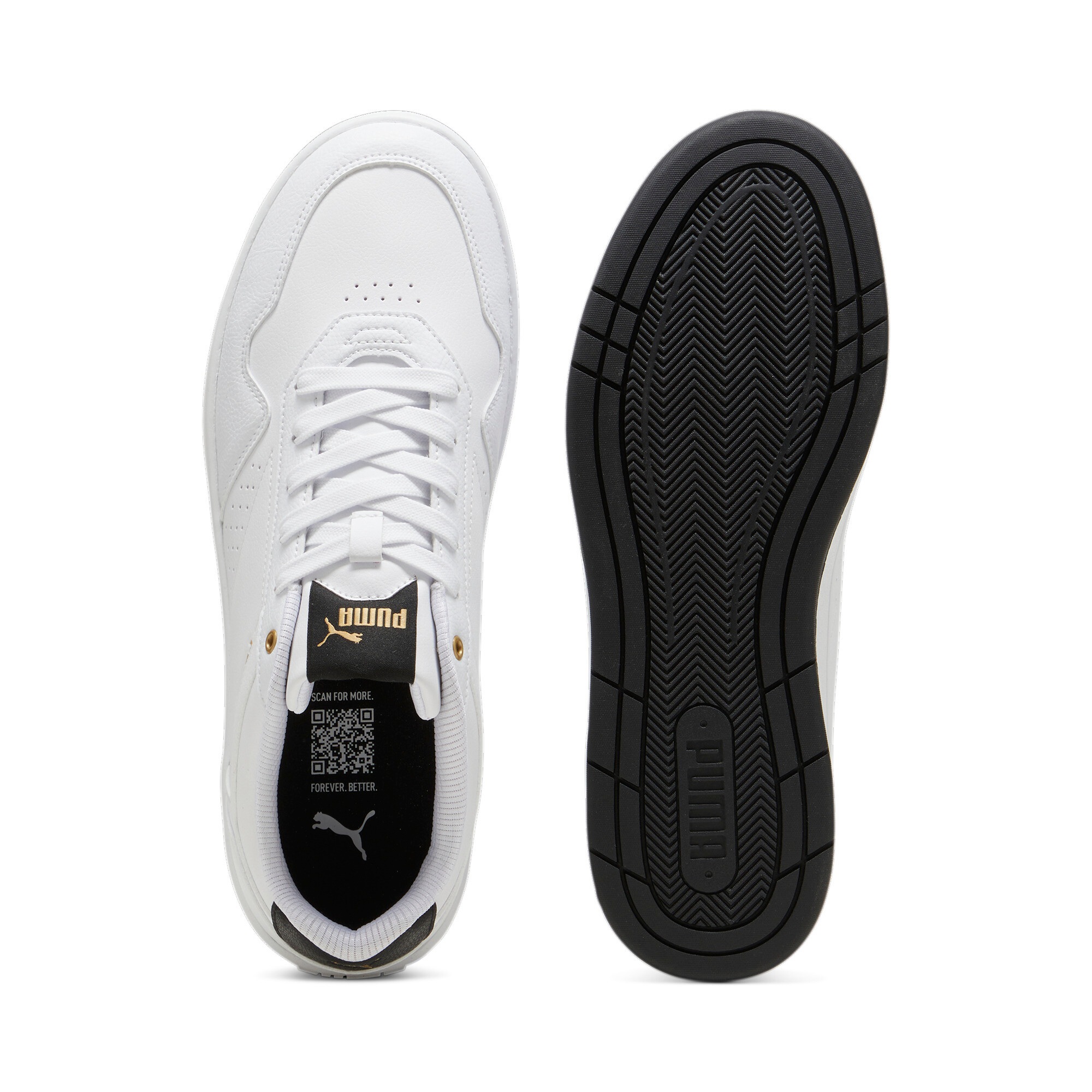Sneaker PUMA "COURT CLASSIC", Damen, Gr. 41, schwarz-weiß (puma weiß, puma schwarz, puma gold), Synthetik, Schuhe Sneaker, mit Gummi-Laufsohle, aus Synthetik, mit Textil-Innenmaterial 3