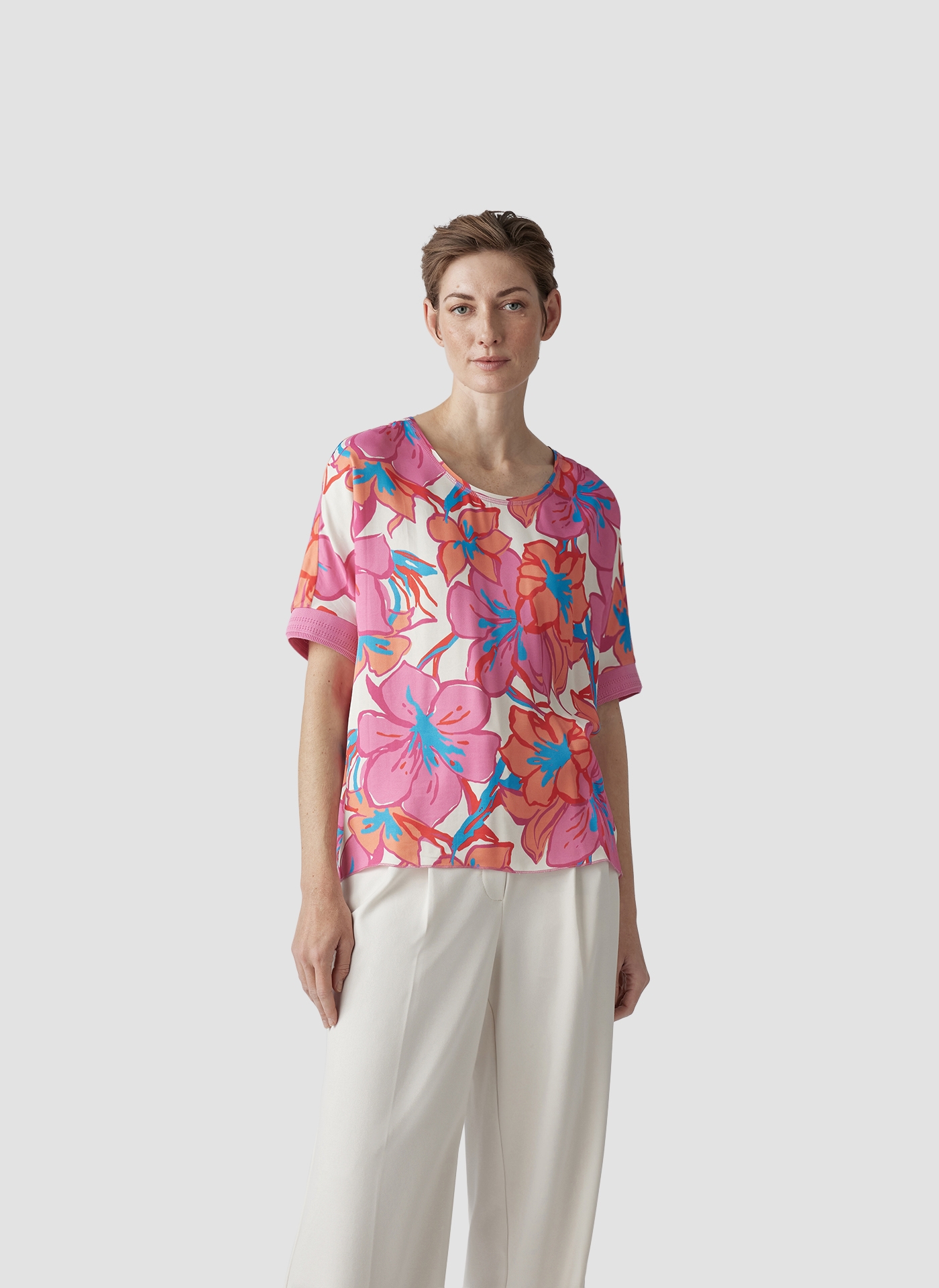 LeComte Print-Shirt "LeComte Farbenfrohes T-Shirt mit floralem Print" günstig online kaufen