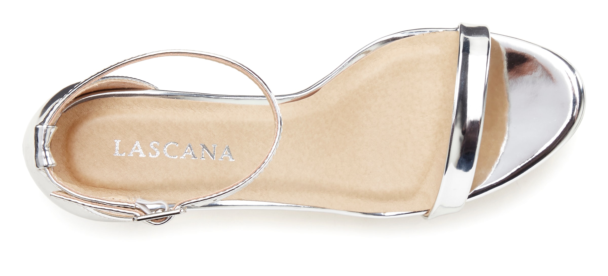 LASCANA Sandalette »Sommerschuh«, im Metallic-Look, Sandale, Sommerschuh VEGAN