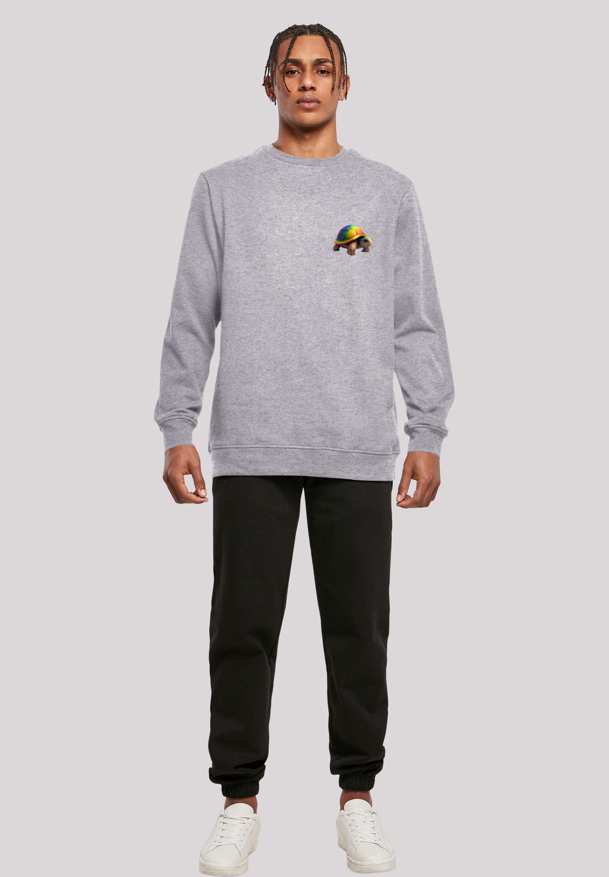 F4NT4STIC Kapuzenpullover »Rainbow Turtle CREWNECK«, Print