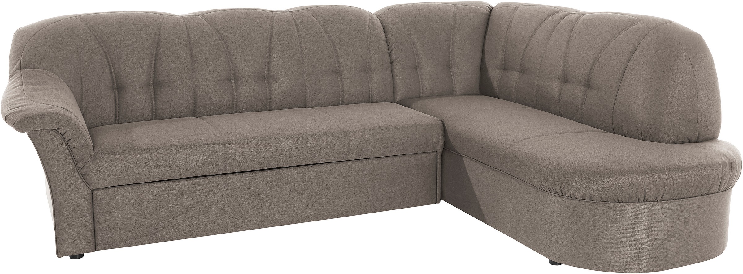 DOMO collection Ecksofa »Pegnitz, elegante Rückensteppung, zeitlose Formensprache, L-Form«, wahlweise mit Bettfunktion
