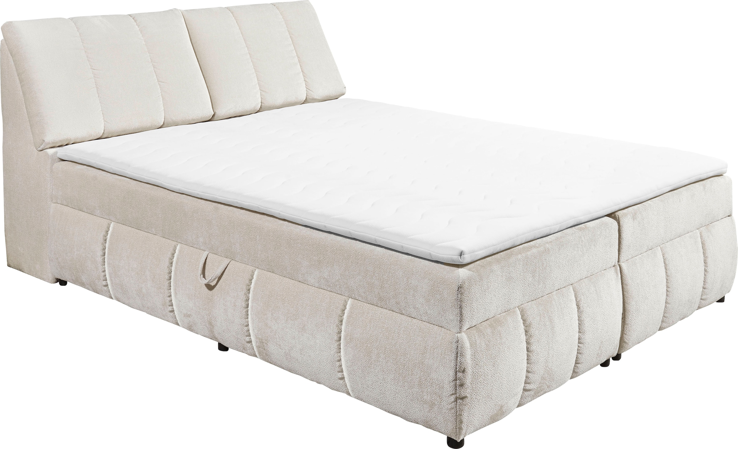 ED EXCITING DESIGN Boxbett »Valencia«, inkl. Bettkasten und Stauraum im Kopfteil
