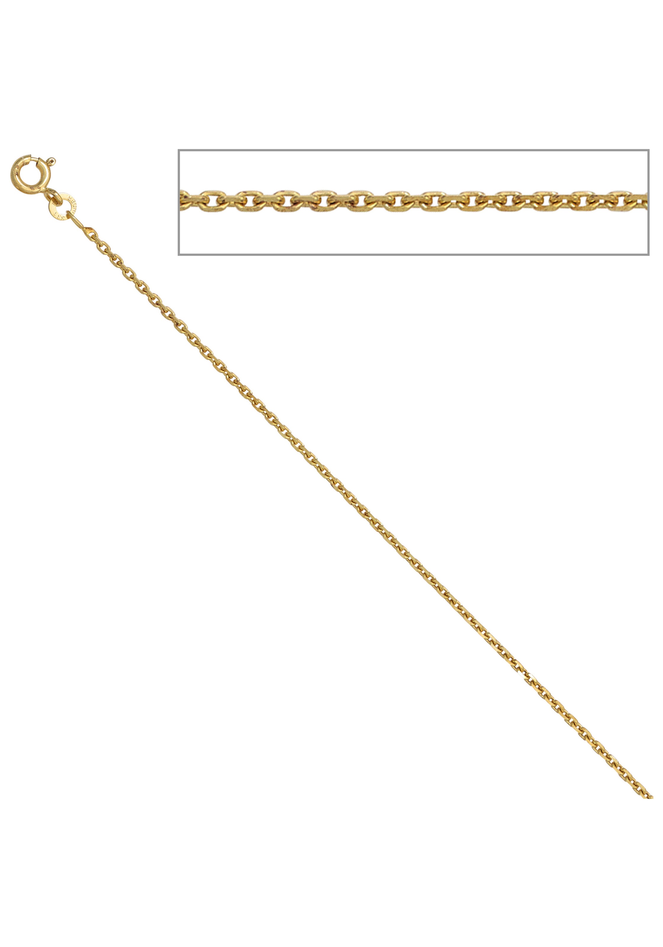 JOBO Goldkette, Ankerkette 333 Gold diamantiert 60 cm 1,6 mm
