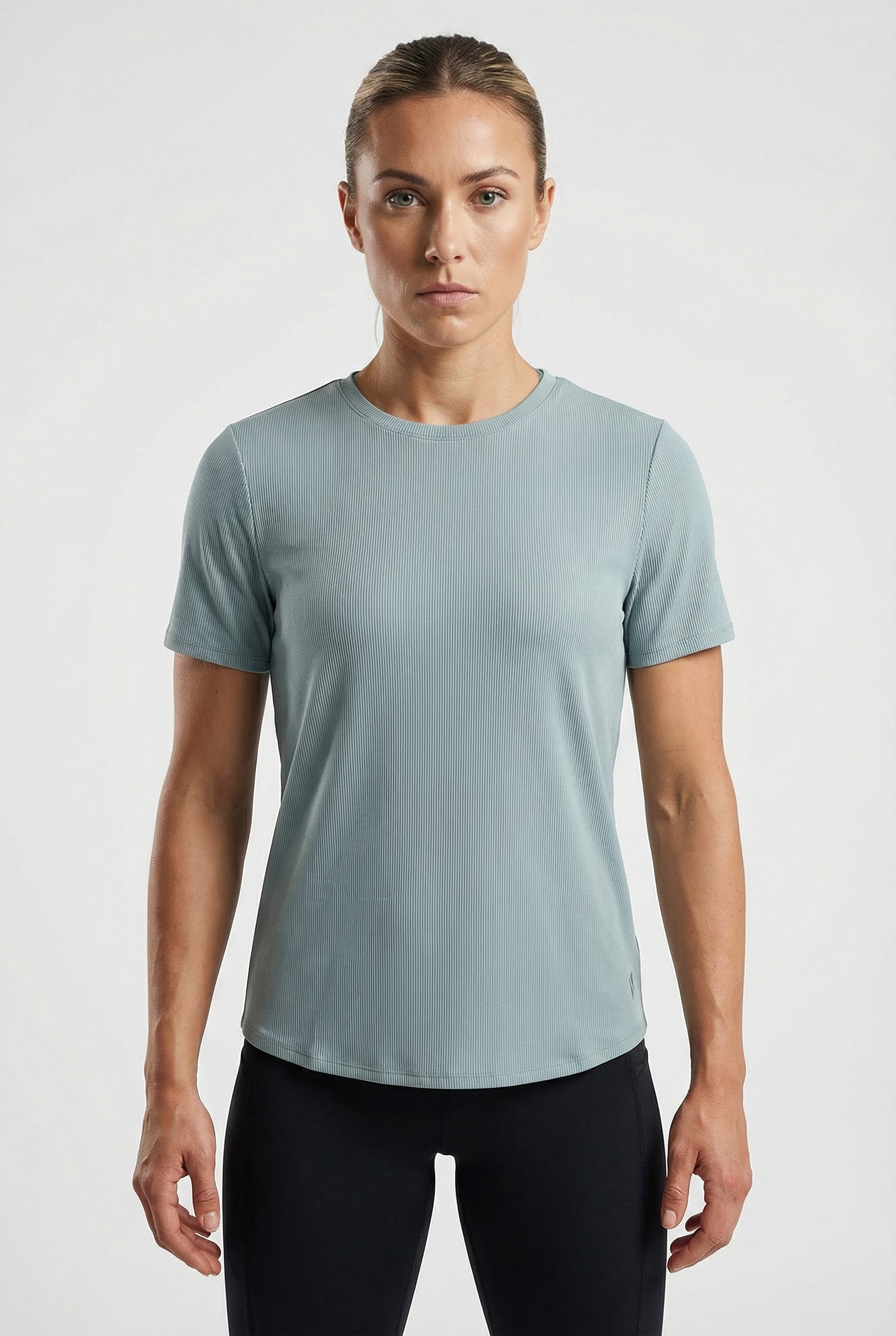 Funktionsshirt SKECHERS "GOWALK LUXE RIB TEE", Damen, Gr. L (42/44), desert grün, Obermaterial: 90% Polyester, 10% Elasthan, Shirts Funktionsshirt