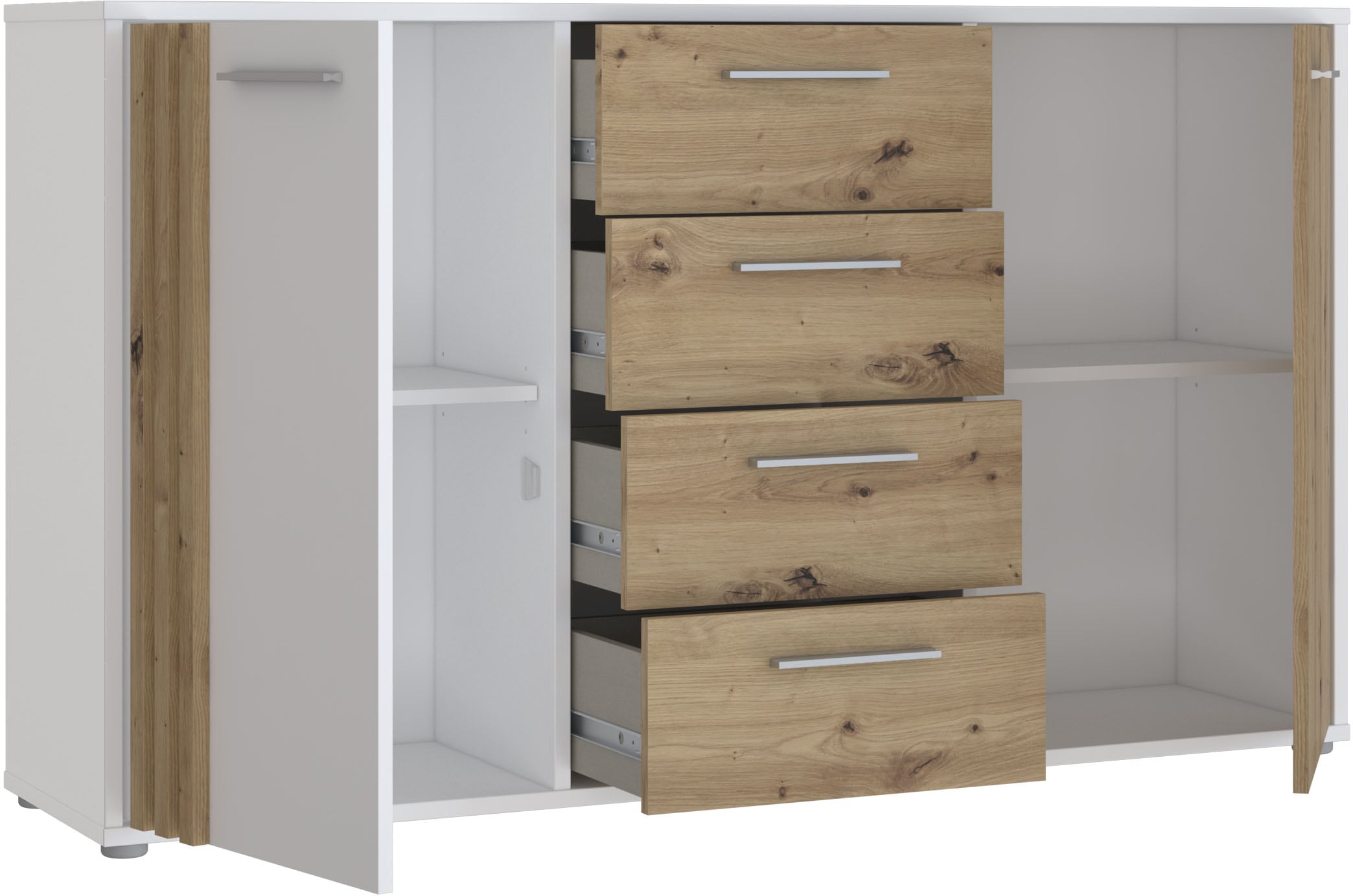 FORTE Sideboard »Cardigan«, Sideboard, 2 farbig, Stauraum, Schubkasten, Soft Close,Breite 142,6cm