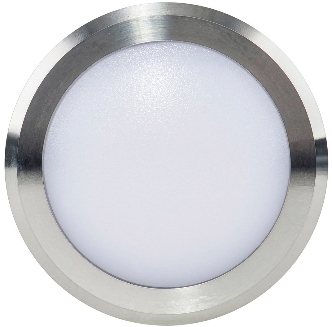 HAVIT LIGHTING LED Außen-Wandleuchte "NAVA", 1, Ø 10cm H: 2,3cm, 1 Stk., silber, Leuchten