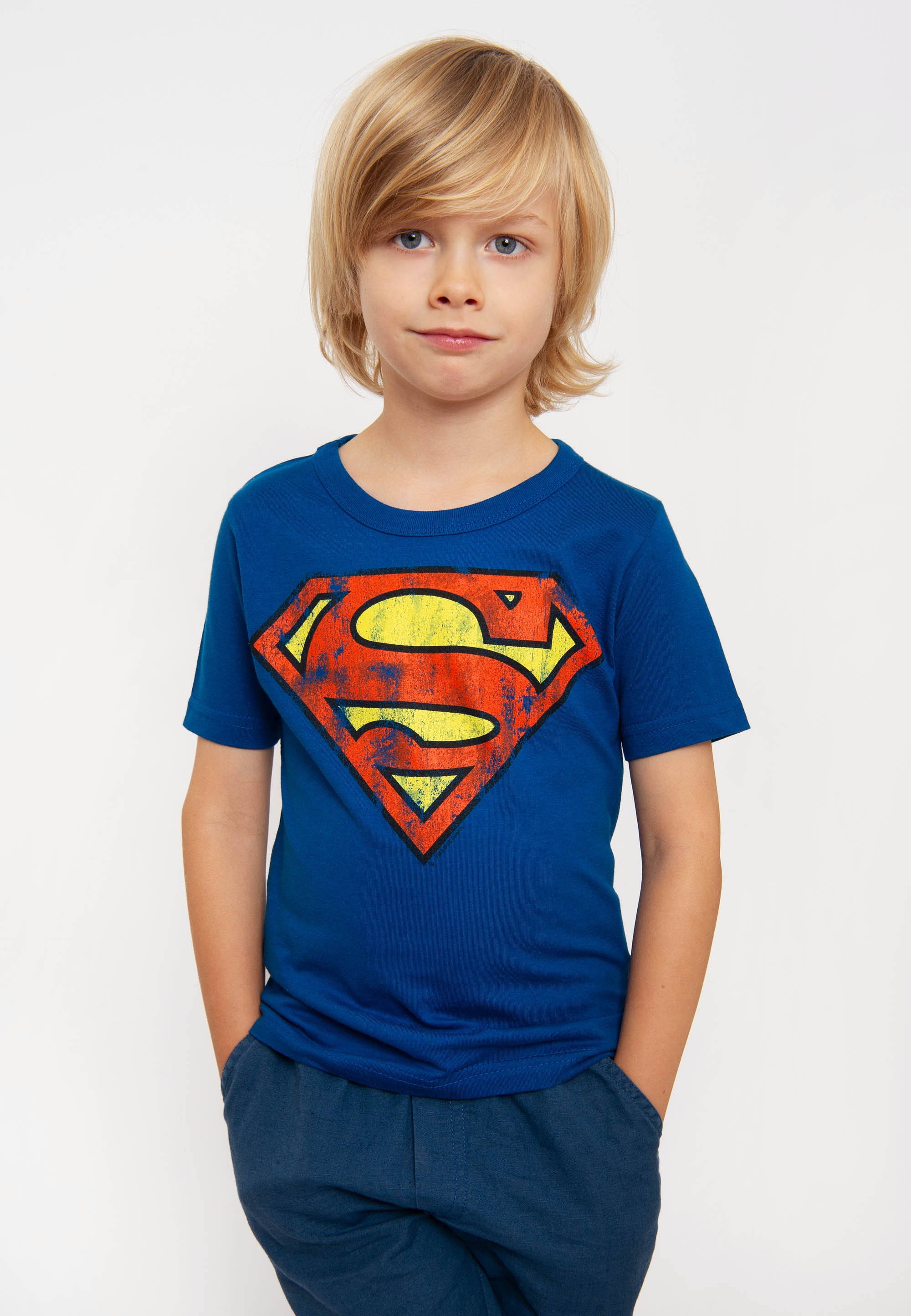 Print mit T-Shirt BAUR LOGOSHIRT Comics Superman«, online »DC lizenziertem | kaufen –