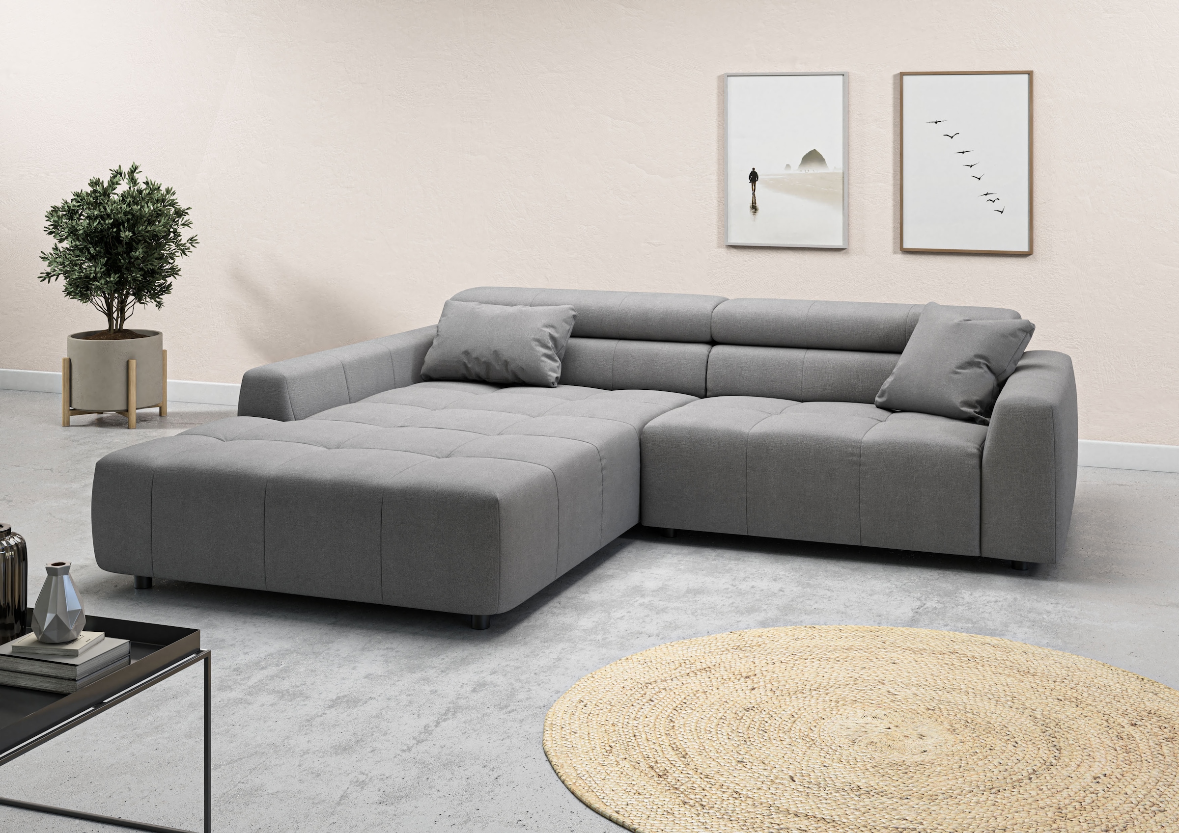 3C Candy Ecksofa "Denver auch mit Cord- und Easy care-Bezug, Kopfteilverste günstig online kaufen