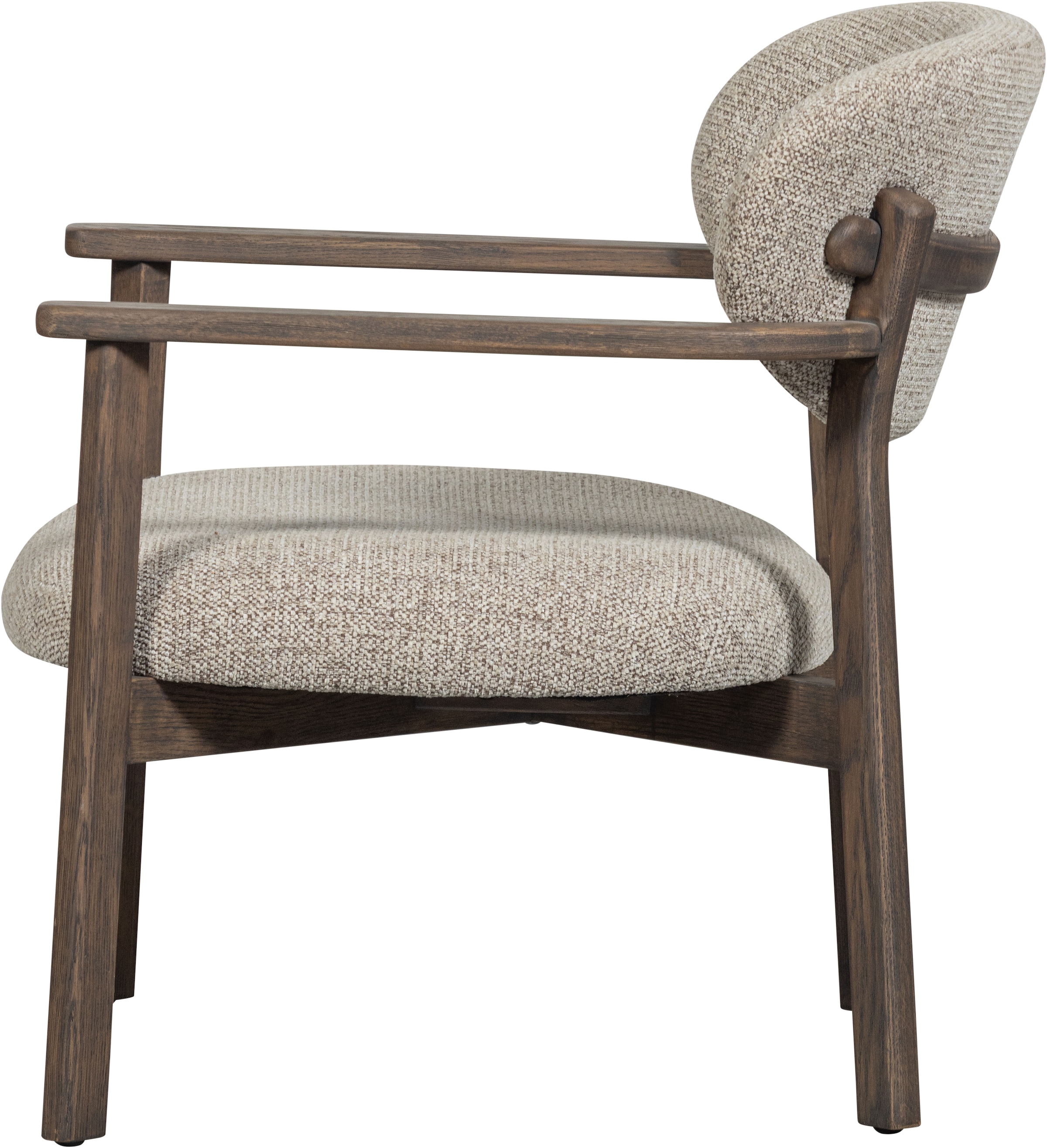 WOOOD Loungesessel »Udar mit More-Melange-Bezug und Eichenholzgestell, B68 x T75 x H76 cm« Sehr hohe Verschleißfestigkeit, Tragkraft 120 kg, mittlere Sitzhöhe