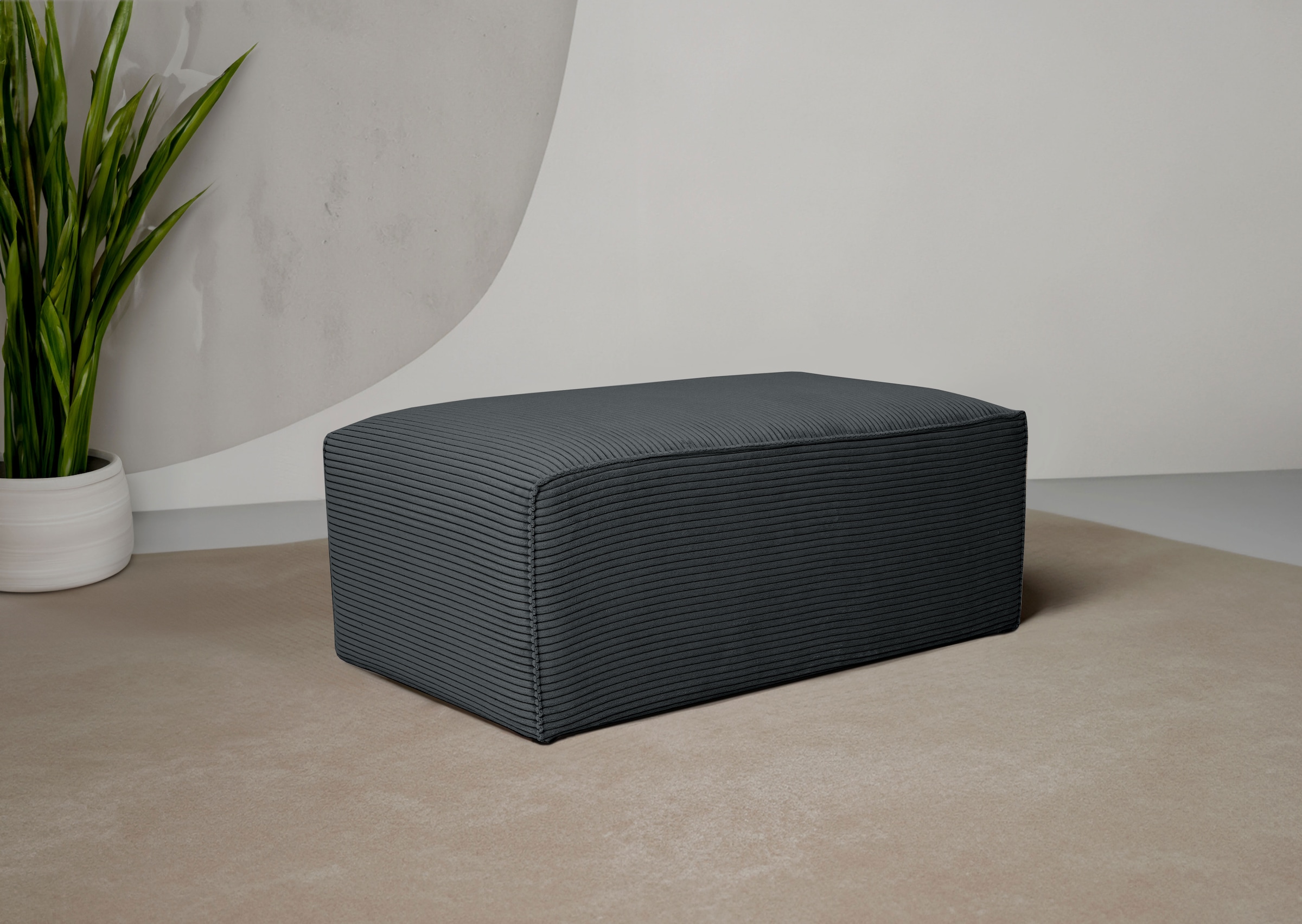 OTTO home Polsterhocker "Clayton" in einem trendigen Cord-Bezug günstig online kaufen