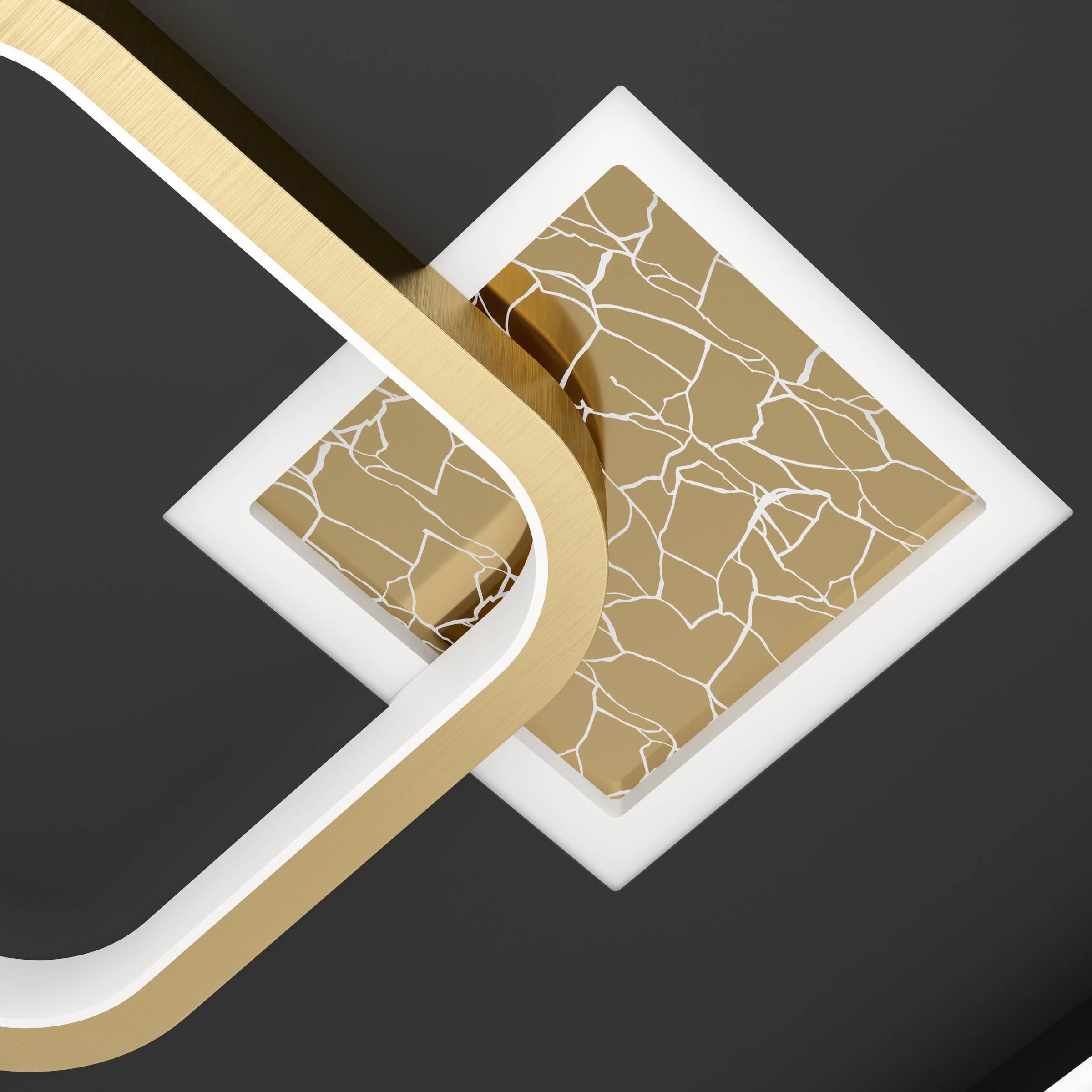 EGLO Deckenleuchte »Tiriolo LED Deckenlampe, geometrisch, Metall und Kunststoff, Flurlampe« LED-Modul 1 Stk. Warmweiß Wand-/Deckenleuchte - L38 x B38 x H6 cm - schwarz, gold