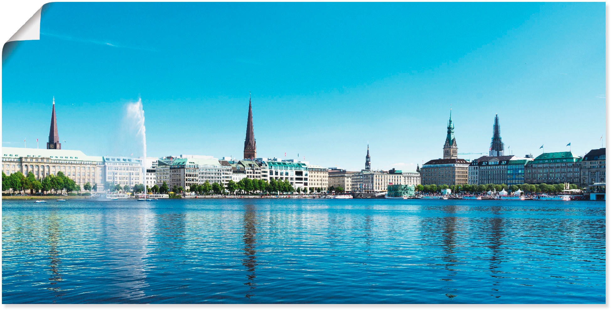 Artland Wandbild »Hamburg Alsterpanorama«, Deutschland, oder | Alubild, versch. als Größen BAUR (1 Poster kaufen Leinwandbild, in Wandaufkleber St.)