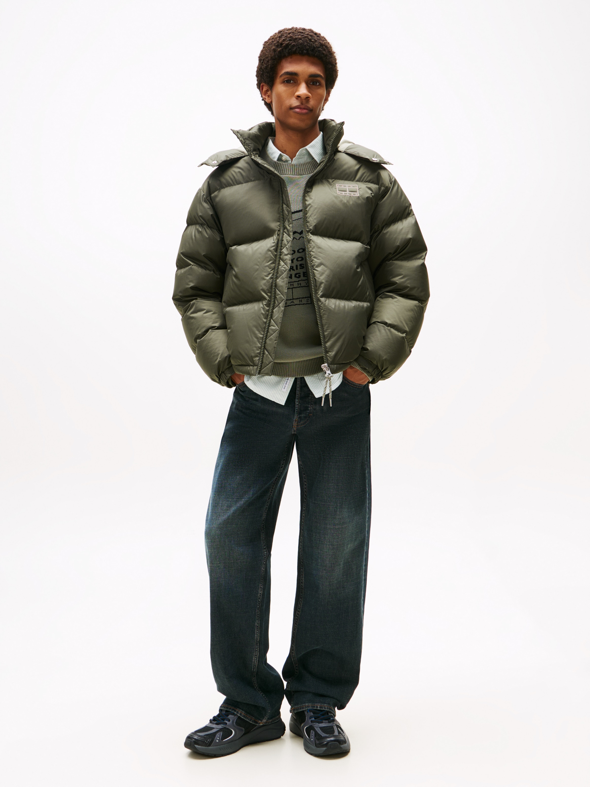 Tommy Jeans Steppjacke »ALASKA DOWN PUFFER« mit Kapuze Übergangsjacke Regular fit mit abnehmbarer Kapuze