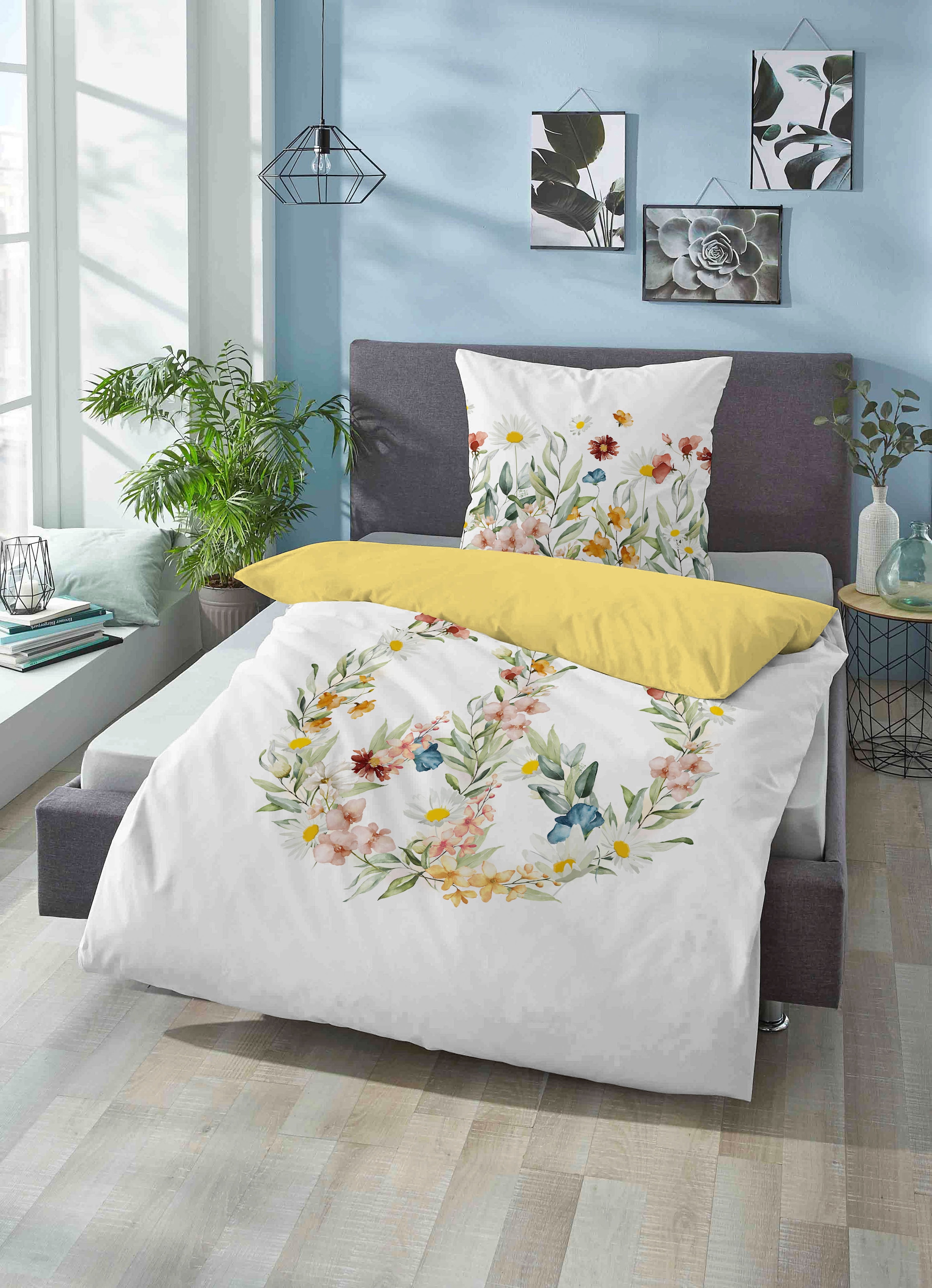 Biberna Wendebettwäsche "Otis" 2 Stk. tlg. Linon Qualität aus 100% Baumwoll günstig online kaufen