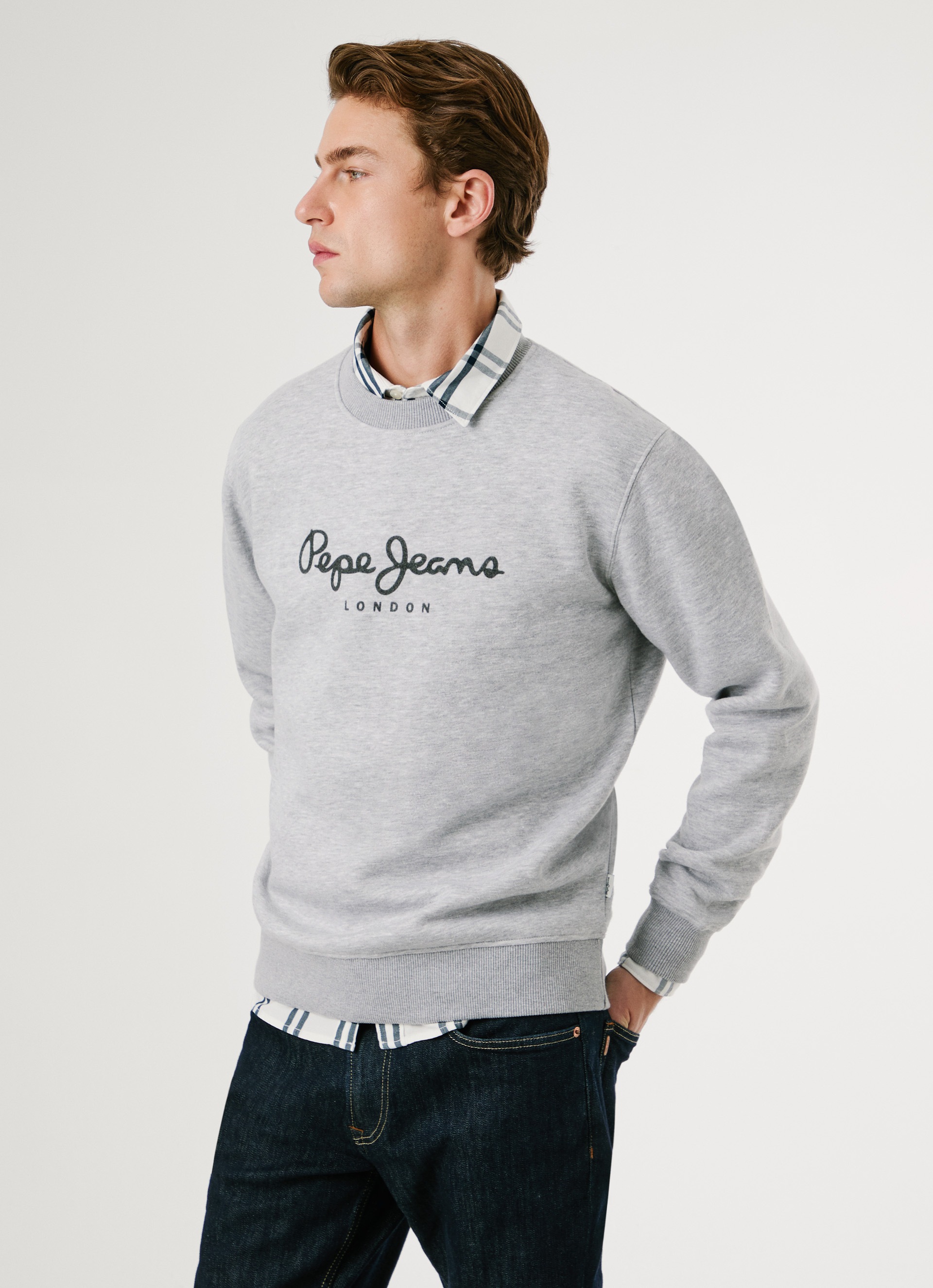 Pepe Jeans Sweatshirt "MACBETH MELANGE CREW", Rundhalsausschnitt, Logo günstig online kaufen