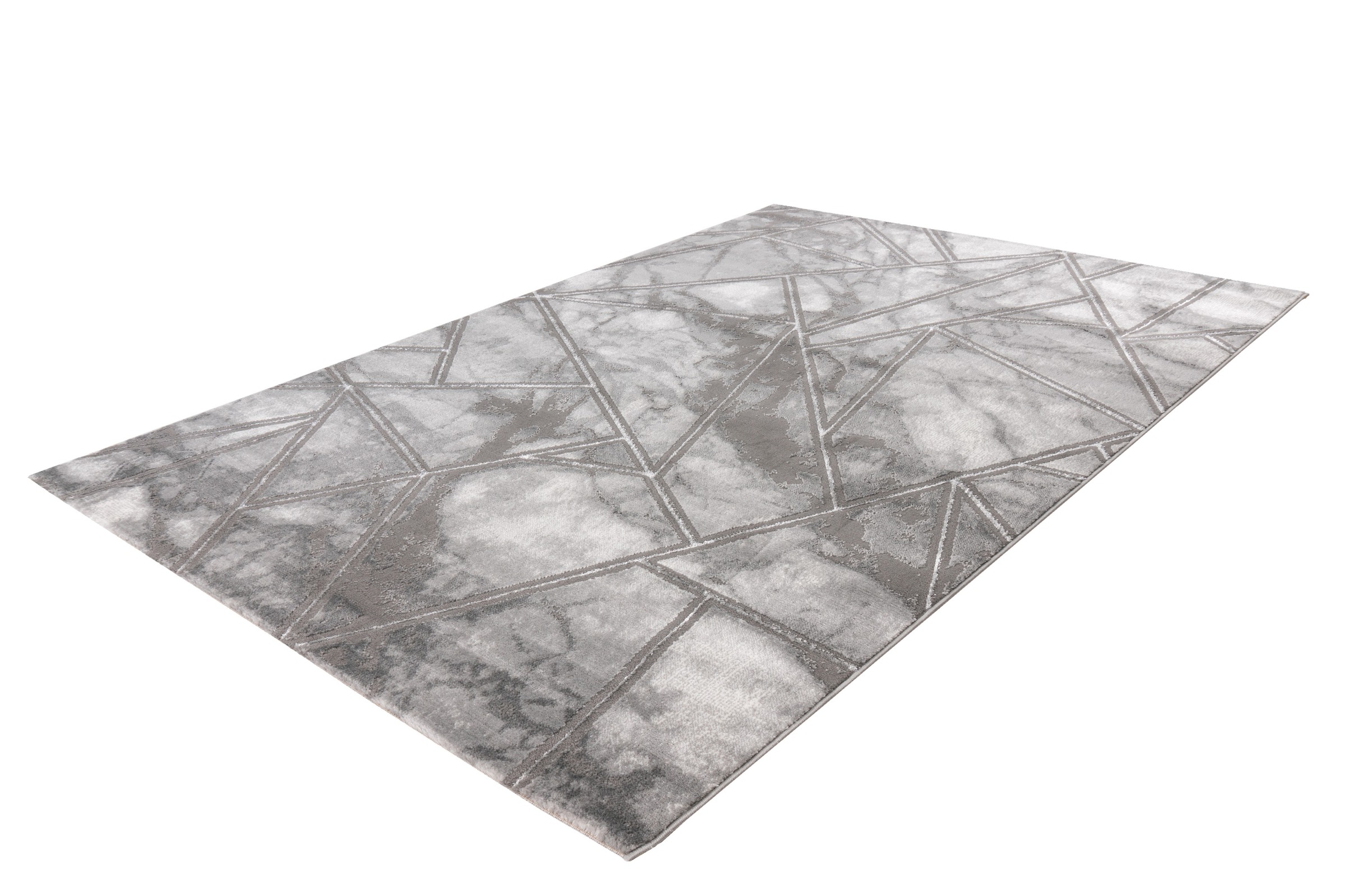 Thumbnail - Kayoom Teppich "Mineral 225" rechteckig 12 mm Höhe Kurzflor, Hoch Tief Struktur, Wohnzimmer