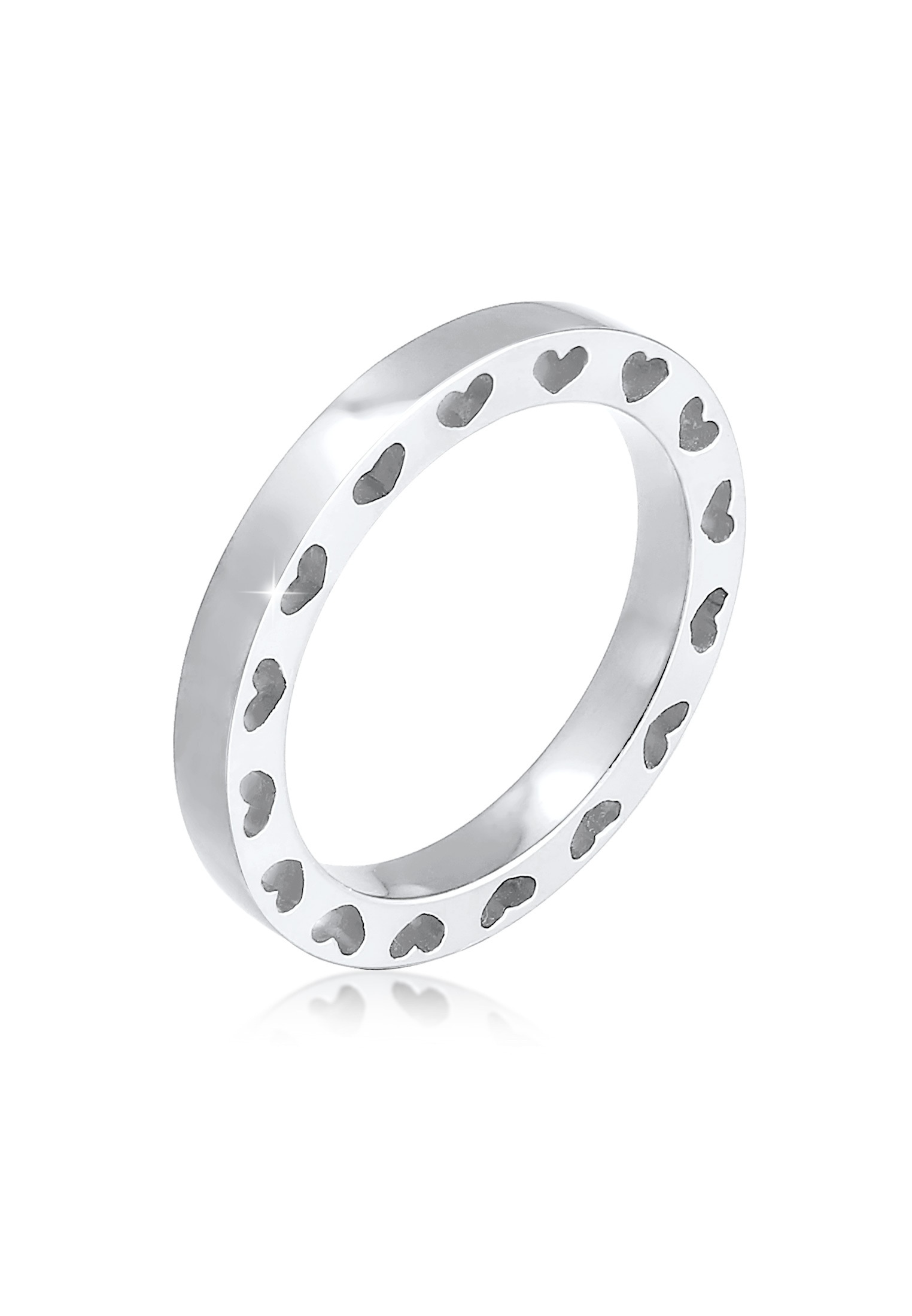 Elli Fingerring »Herz Side Cut Out Bandring Love 925 Silber«