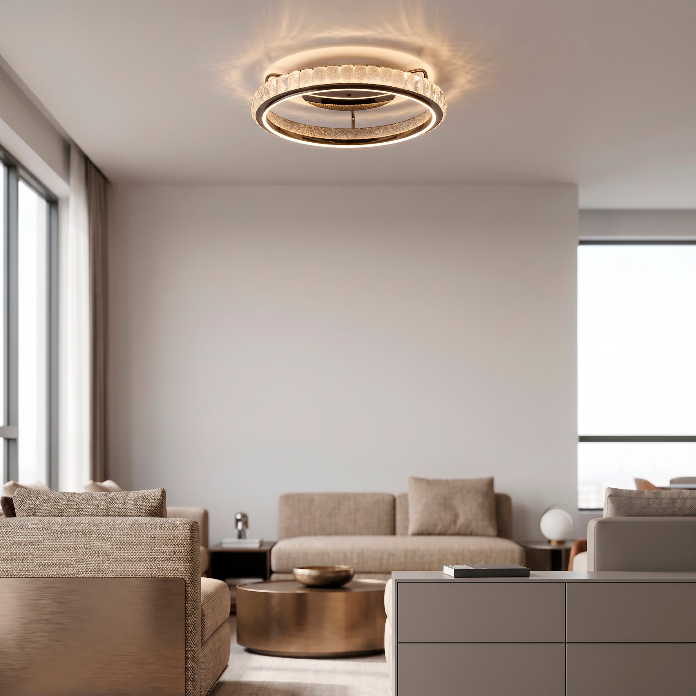 Paul Neuhaus LED Deckenleuchte »GLAMORA« LED-Board 1 Stk. warmweiß - kaltweiß CCT(2700-5000K), Stufenlos dimmbar über Fernbedienung, Memoryfunktion