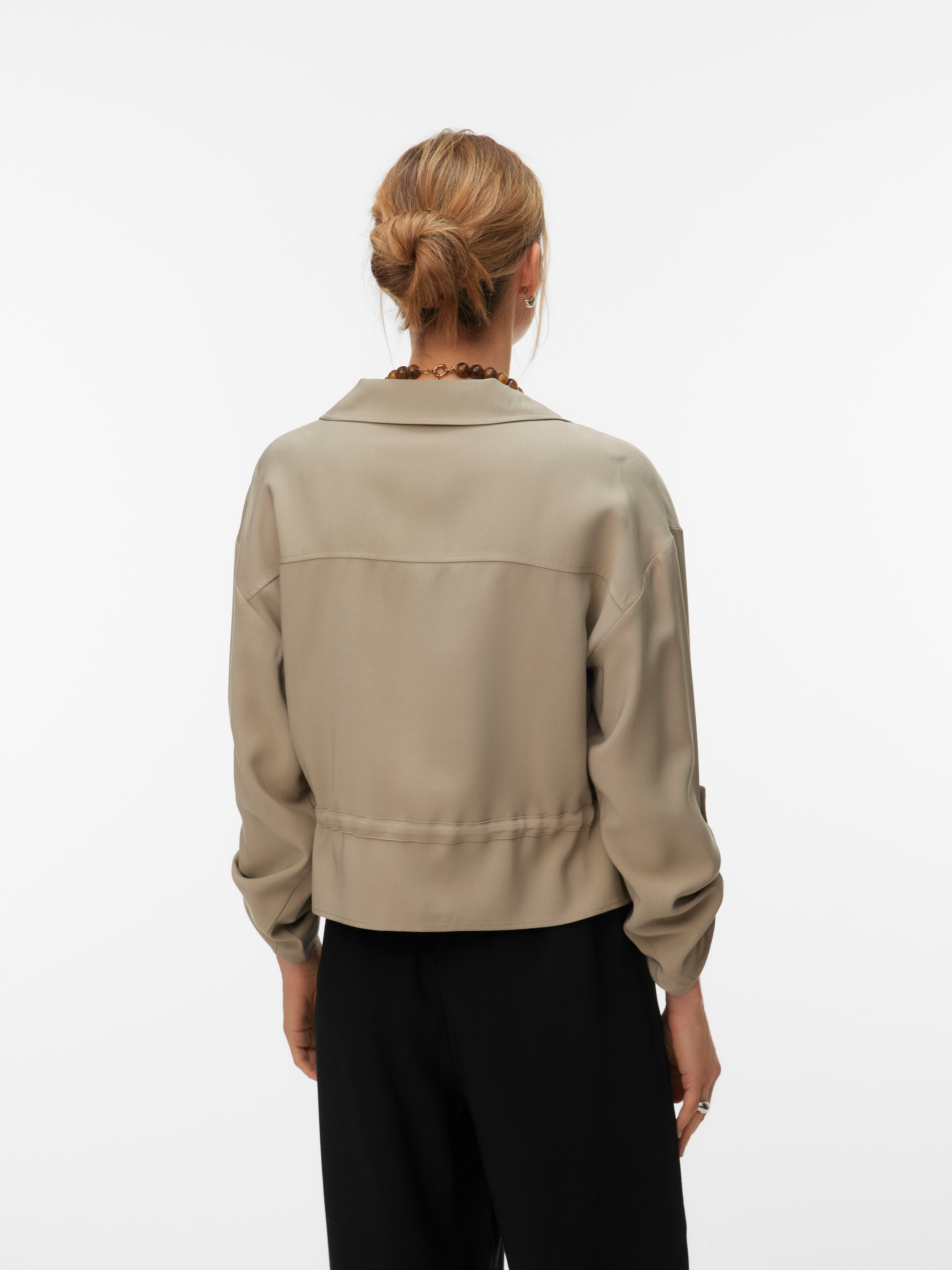 Vero Moda Langarmbluse »VMKATIE LS SHIRT WVN NOOS« Materialmix