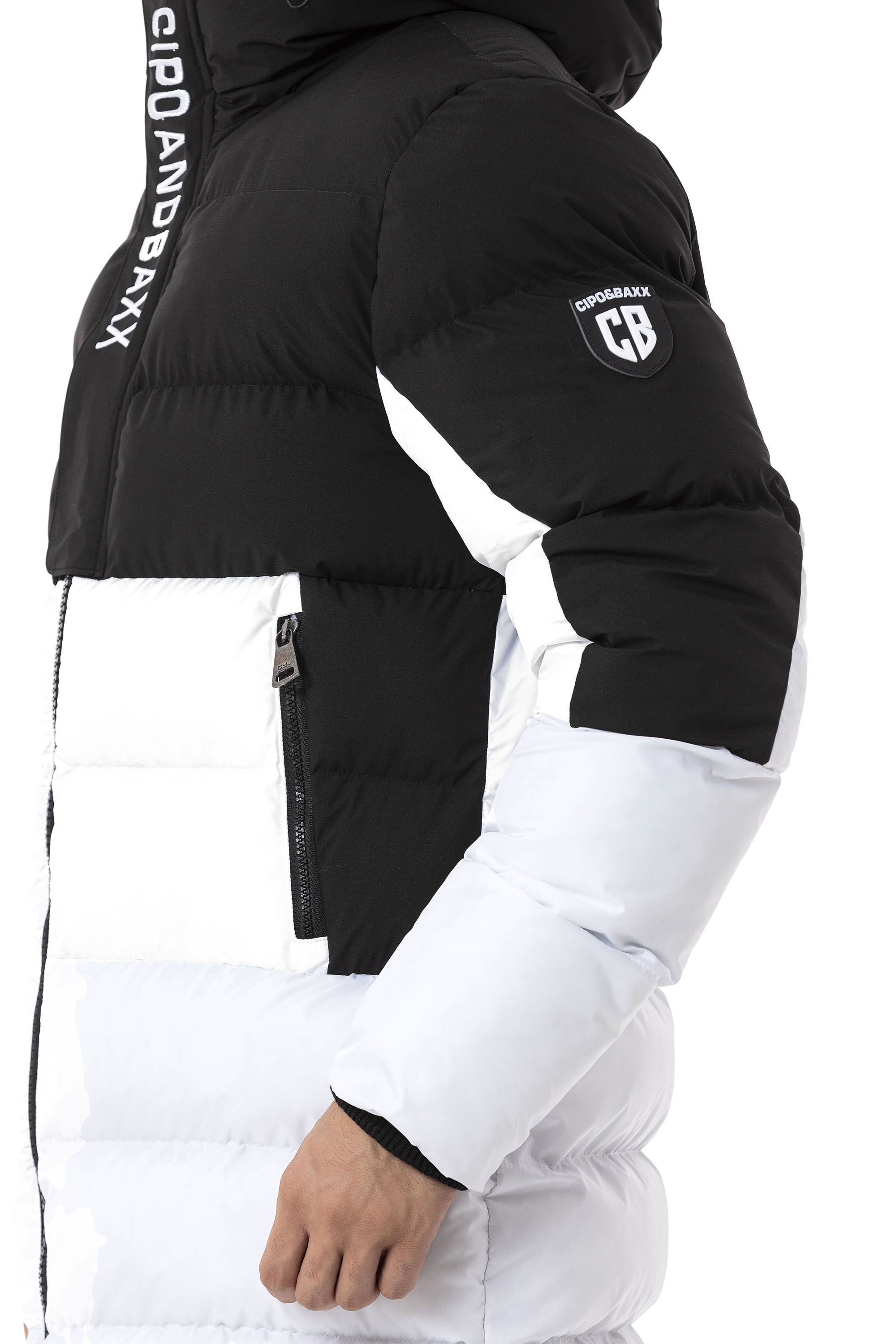 Cipo & Baxx Winterjacke »Winterjacke«, mit Kapuze, im Kontrast-Look