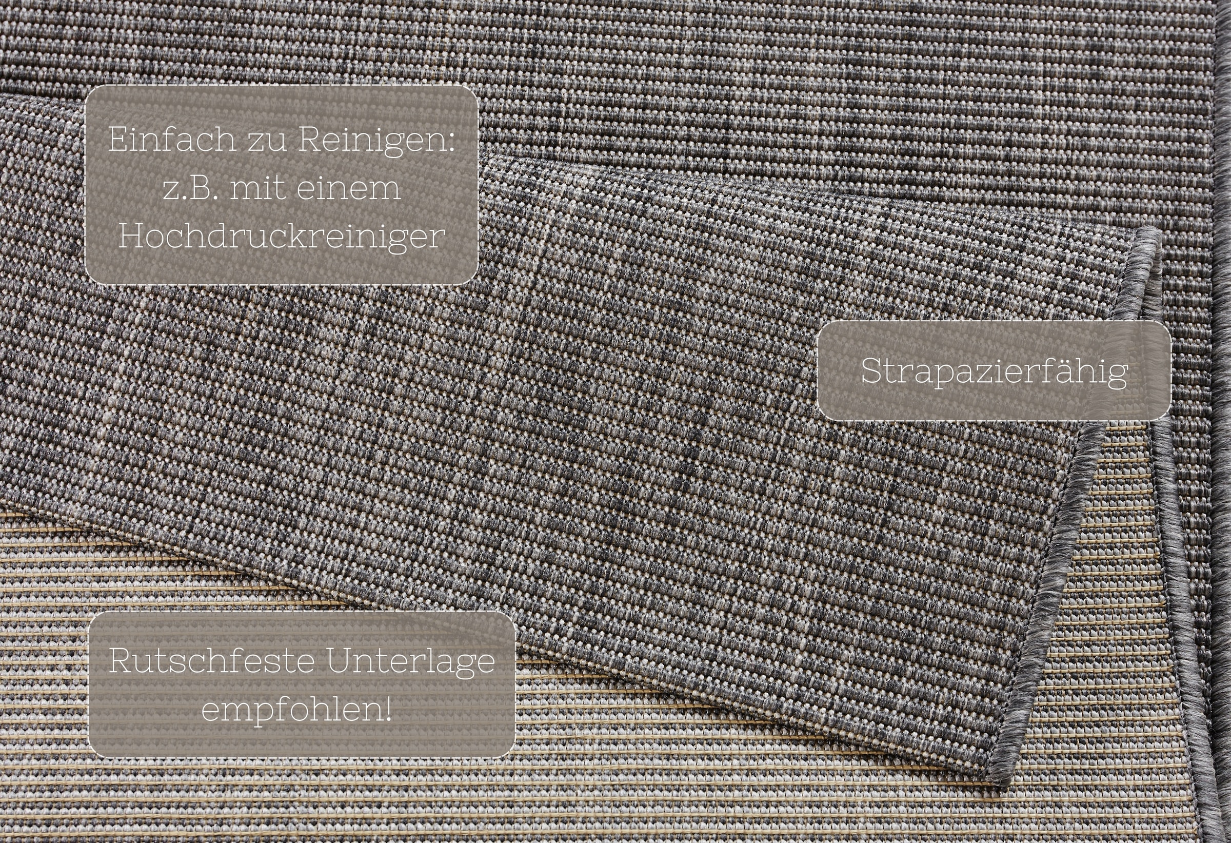 NORTHRUGS Teppich »Match«, rechteckig, 8 mm Höhe, In-& Outdoor, Kurzflor, Läufer, Modern, Unifarben, Wohnzimmer, Balkon