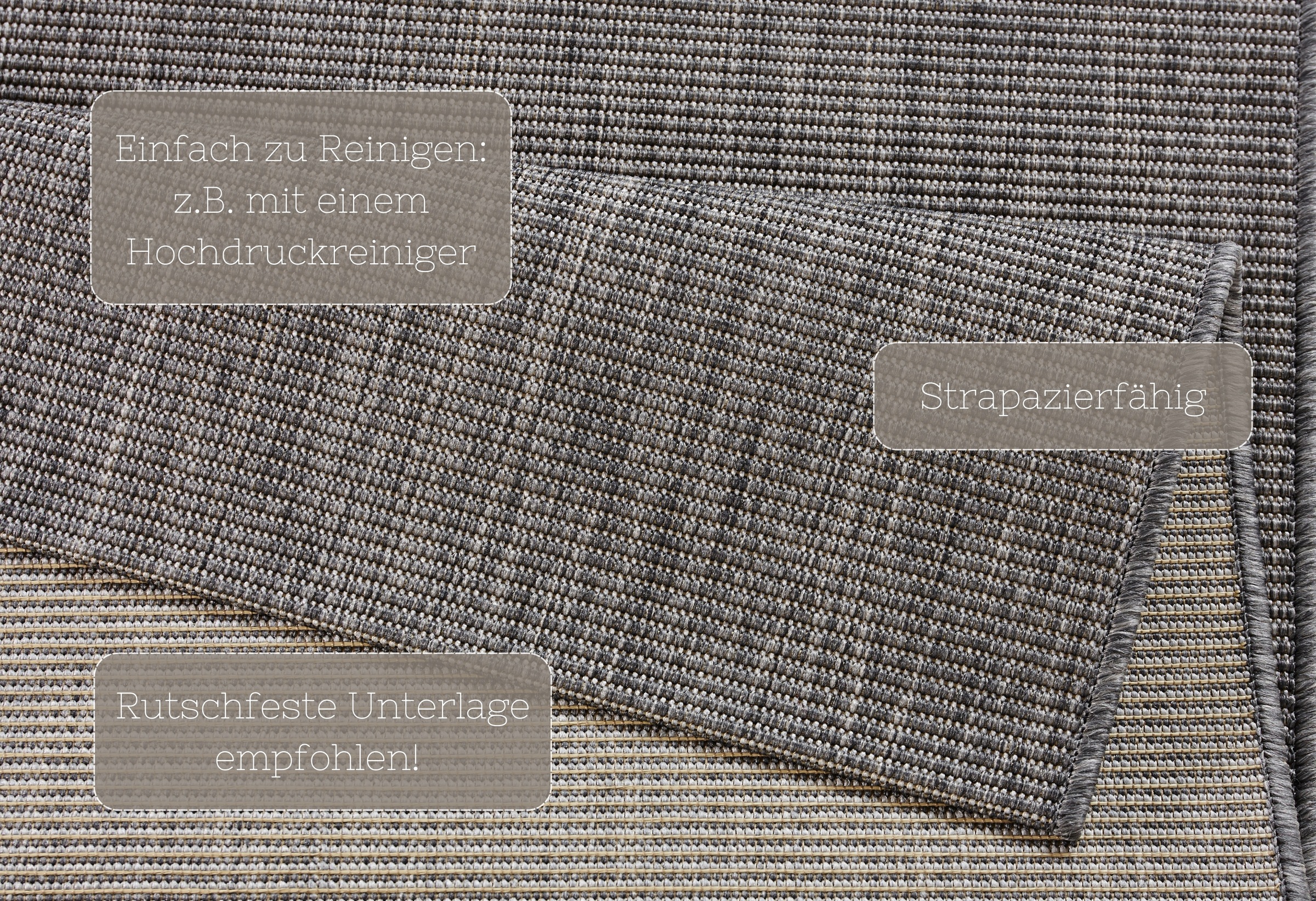 Thumbnail - HANSE Home Teppich "Match", rechteckig, 8 mm Höhe, In-& Outdoor, Kurzflor, Läufer, Modern, Unifarben, Wohnzimmer, Balkon