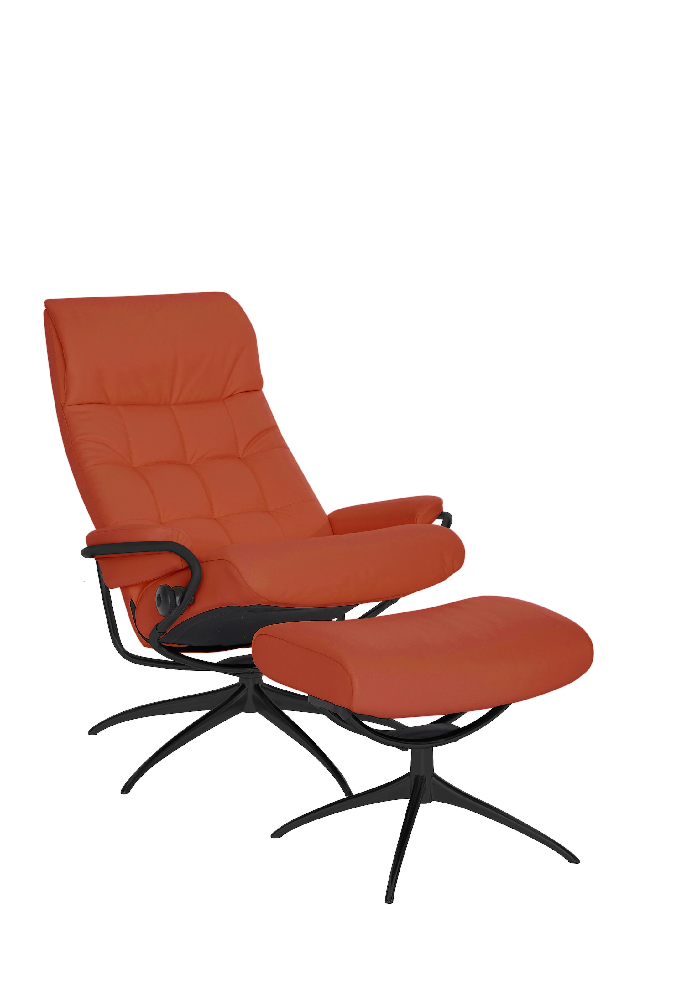 Stressless® Relaxsessel »London«, (Set, Relaxsessel mit Hocker), mit Hocker, High Back, mit Star Base, Gestell Schwarz